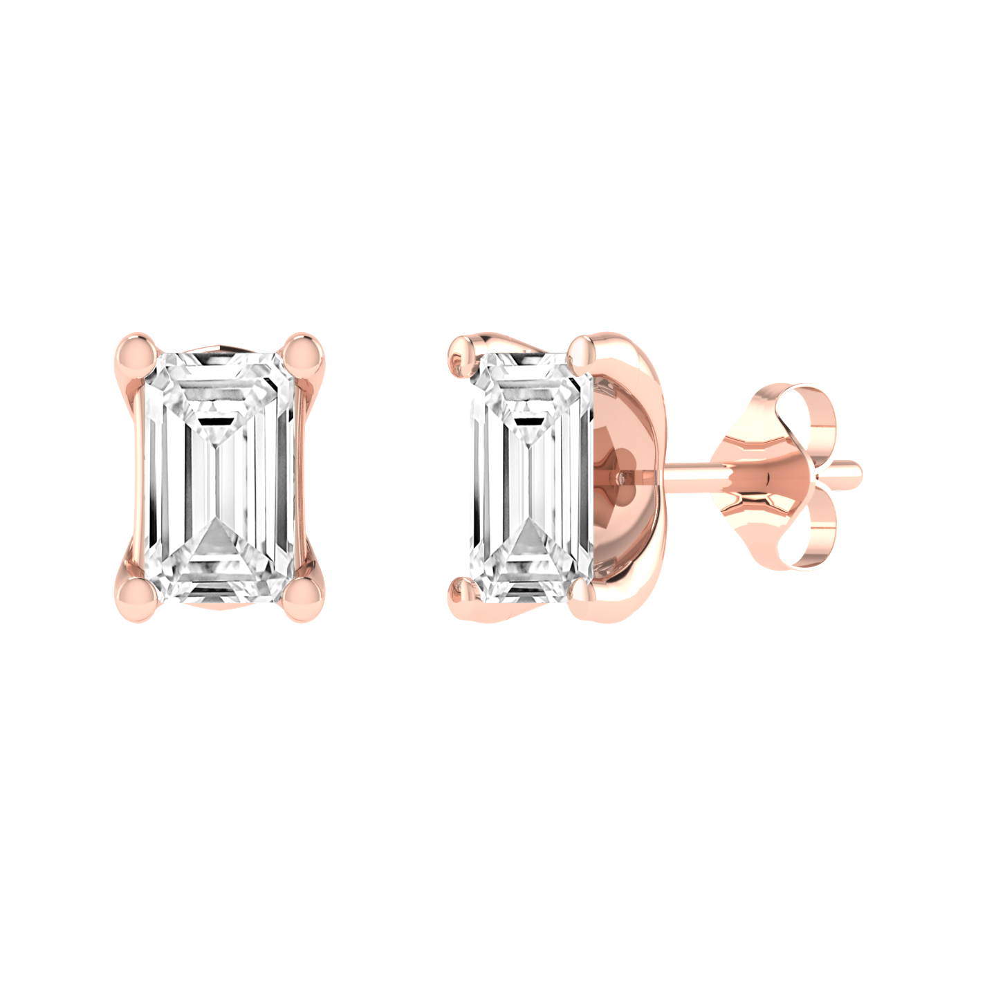 30 pointer Emerald earrings - Rose