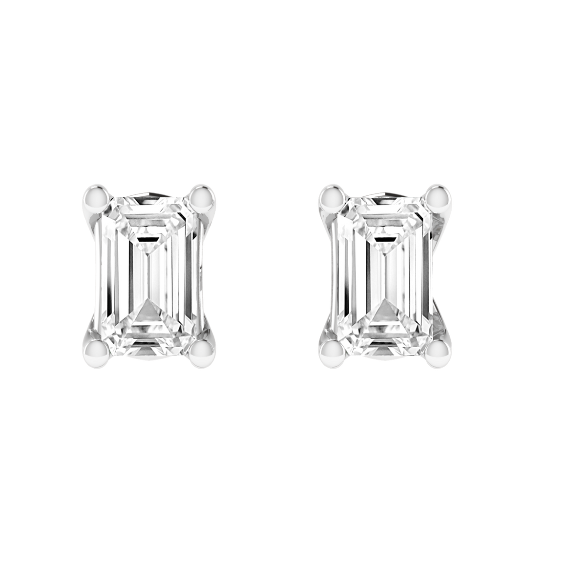 30 pointer Emerald earrings - White