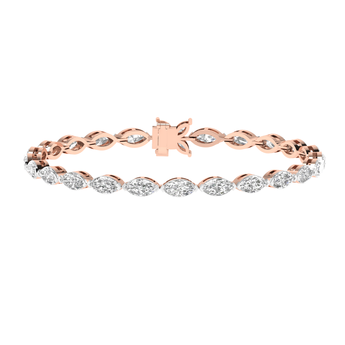 Lab Grown Classic Marquise tennis bracelet - Rose