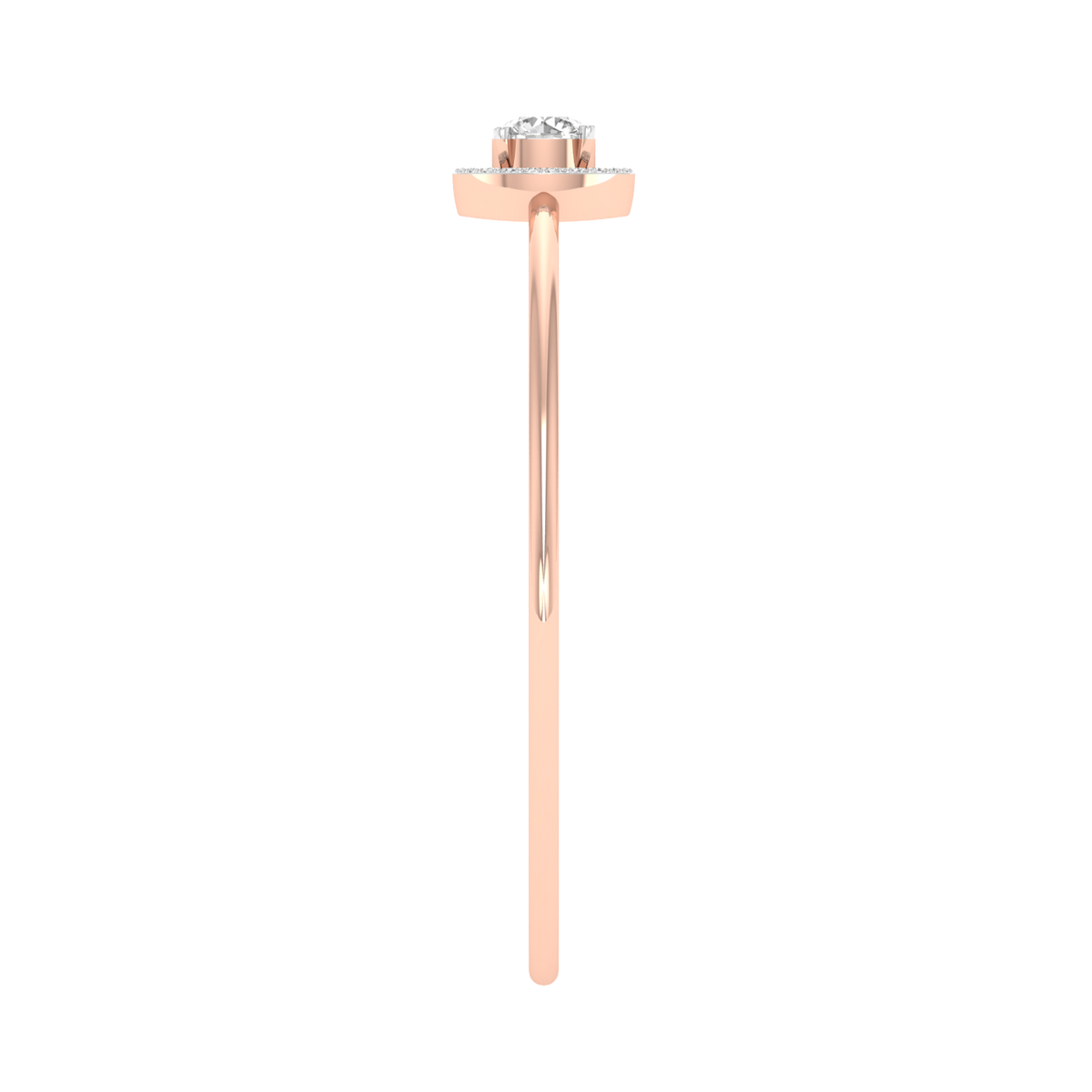 Lab Grown bottle opener Halo 1 ct pipe kada - Rose