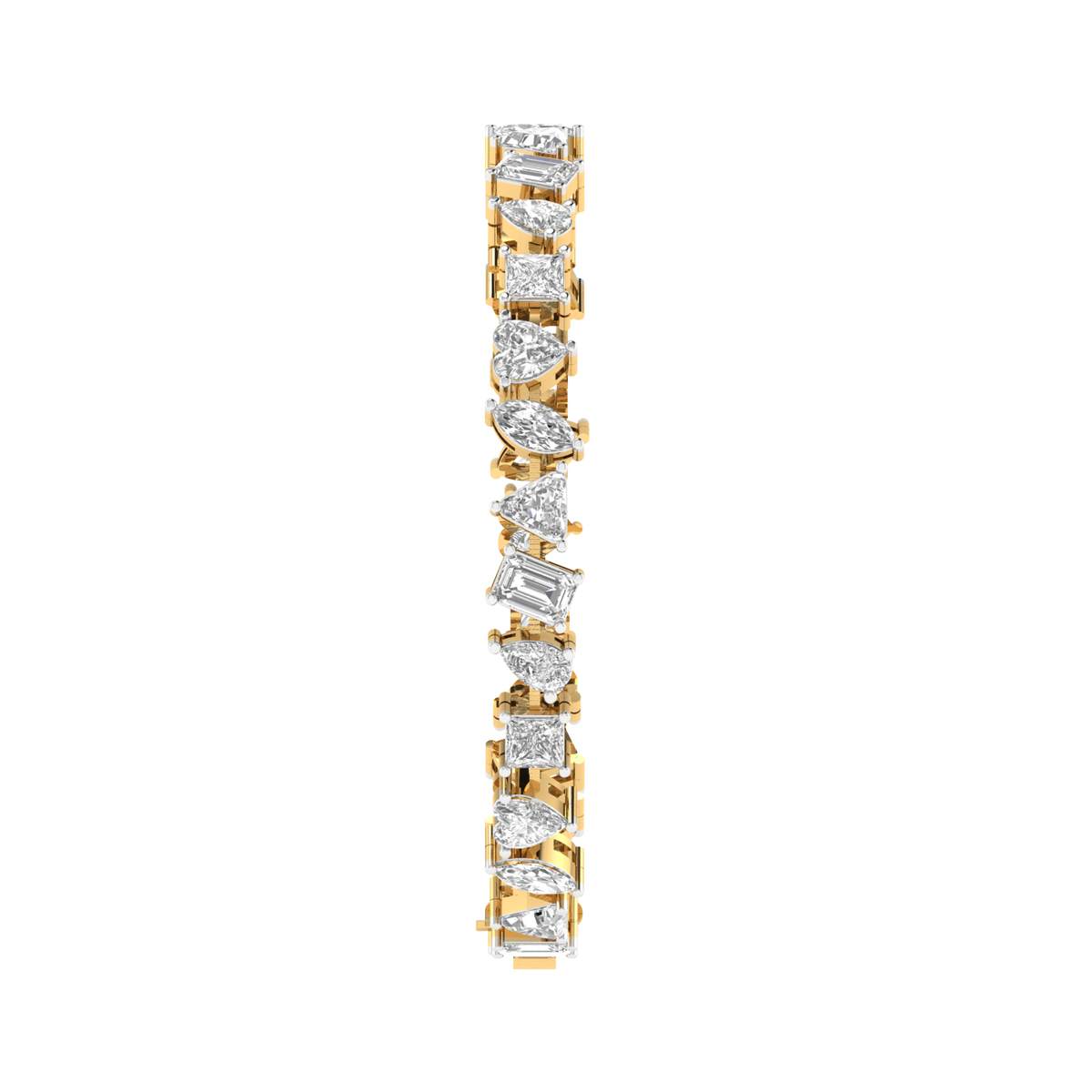 Lab Grown Multi shape bracelet - Gold