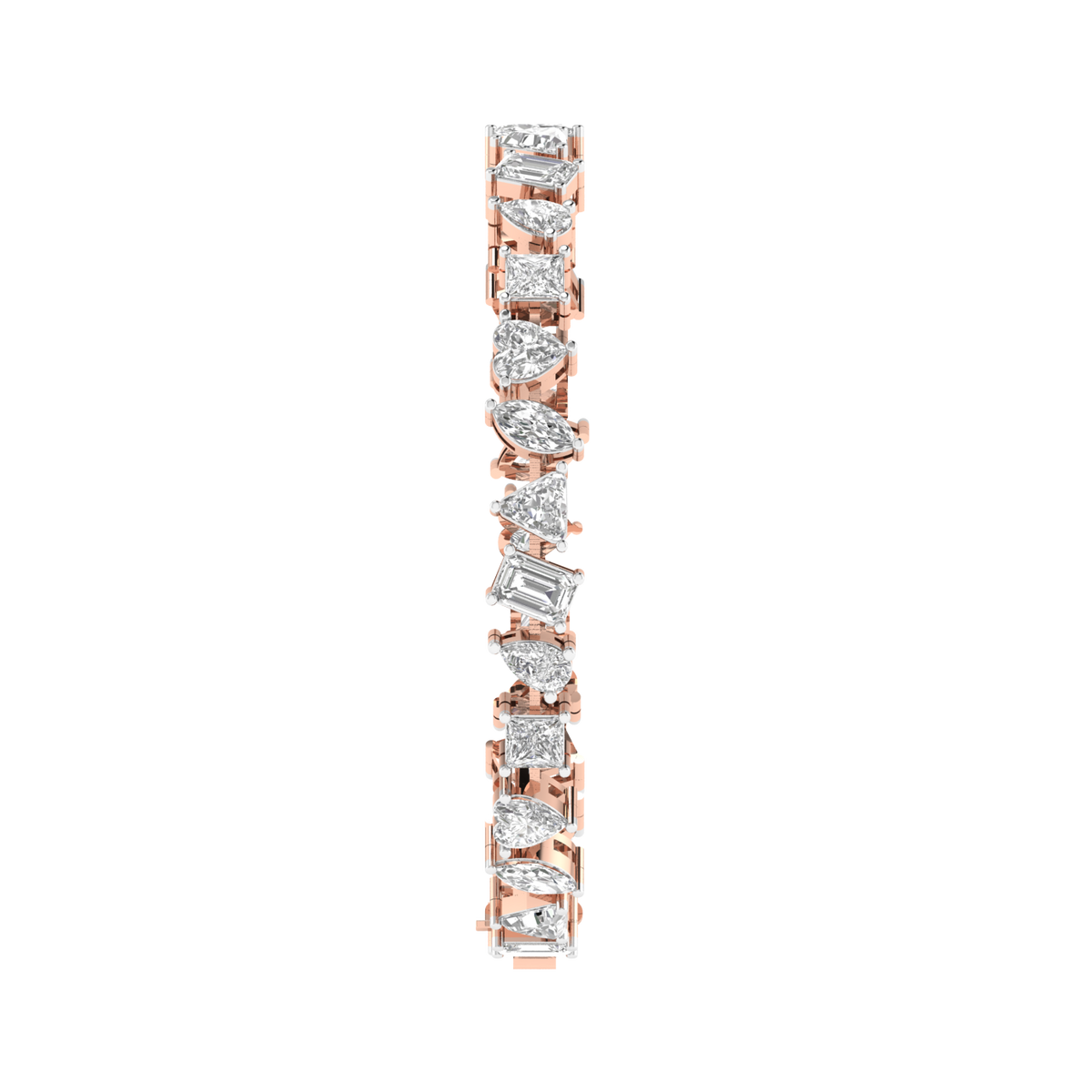 Lab Grown Multi shape bracelet - Rose