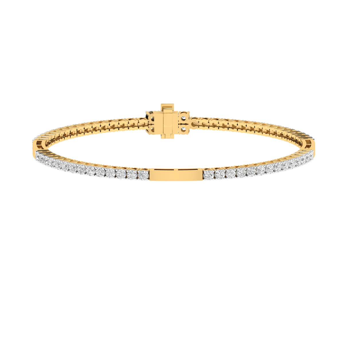 Lab Grown everyday wear 4 cent tennis bracelet - Gold