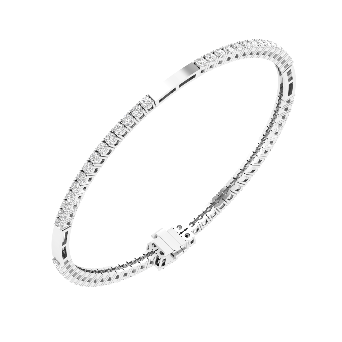 Lab Grown everyday wear 4 cent tennis bracelet - White