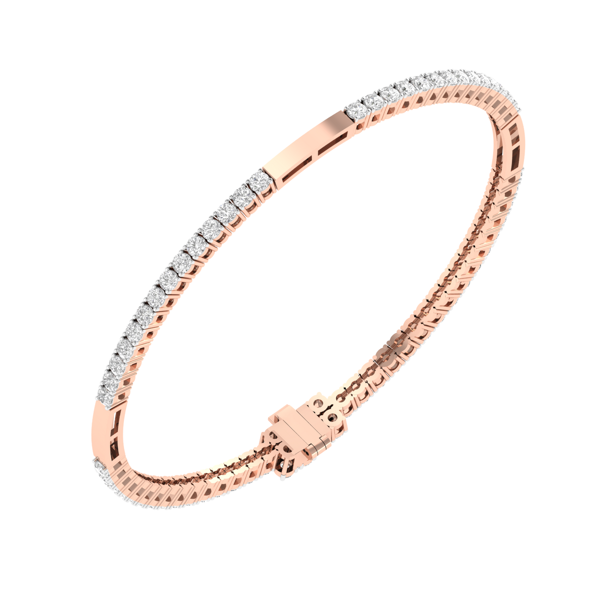 Lab Grown everyday wear 4 cent tennis bracelet - Rose