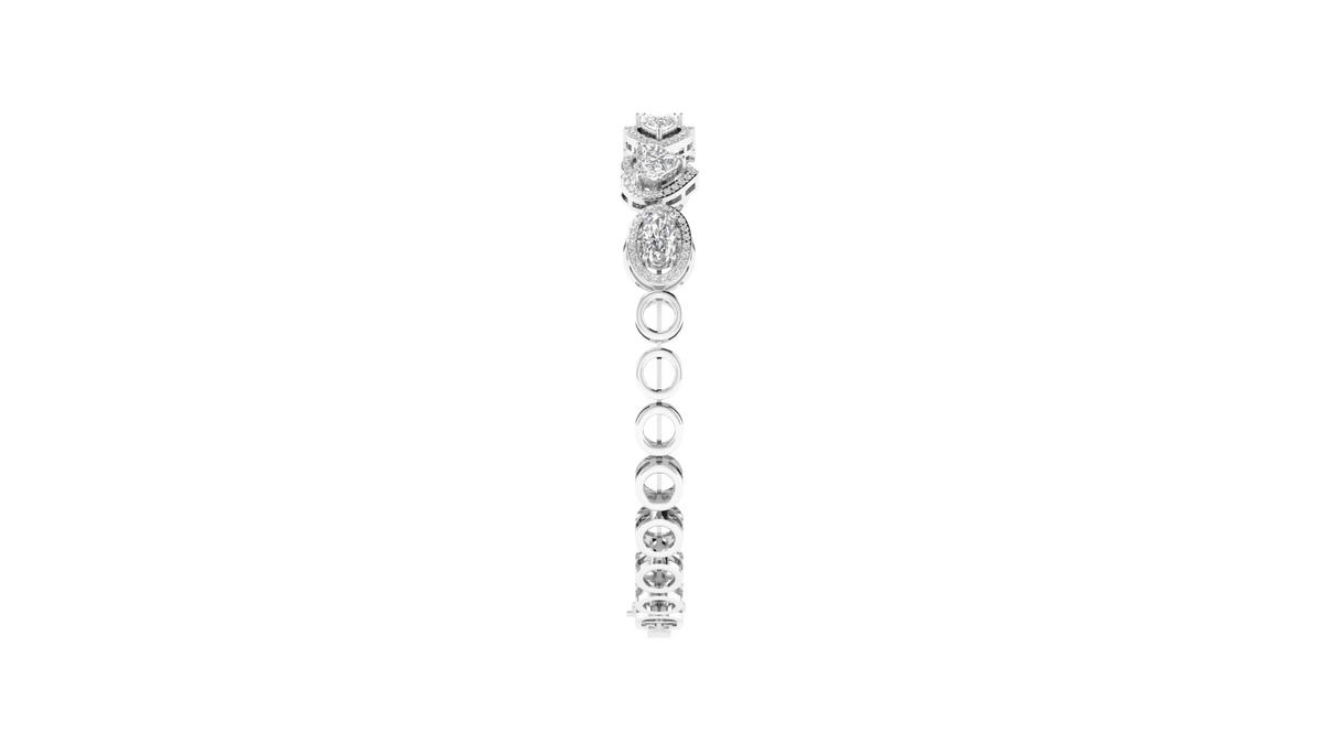 Lab Grown halo multi shape soliatire bracelet - White