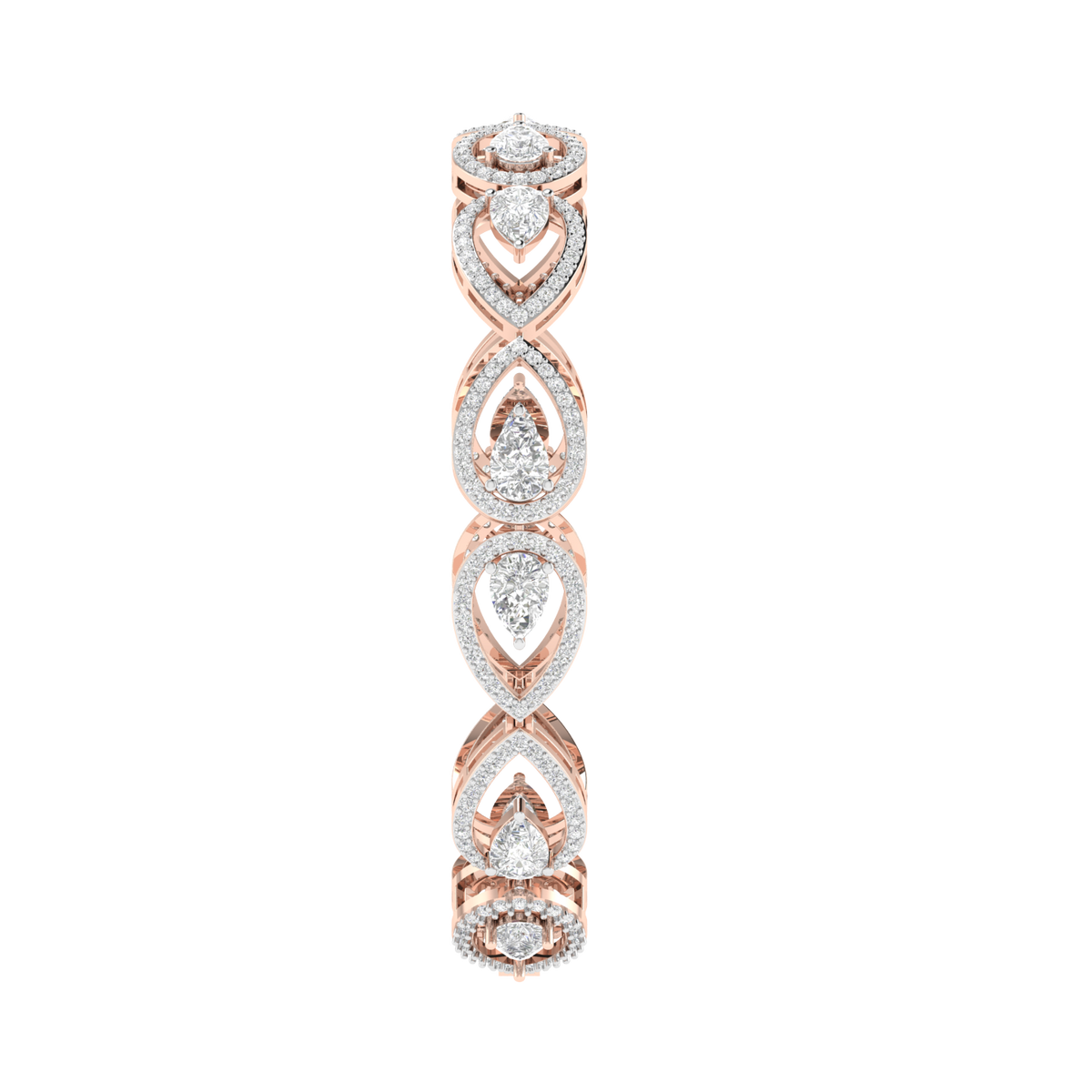 Lab Grown traditional pear shape tennis bracelet - Rose