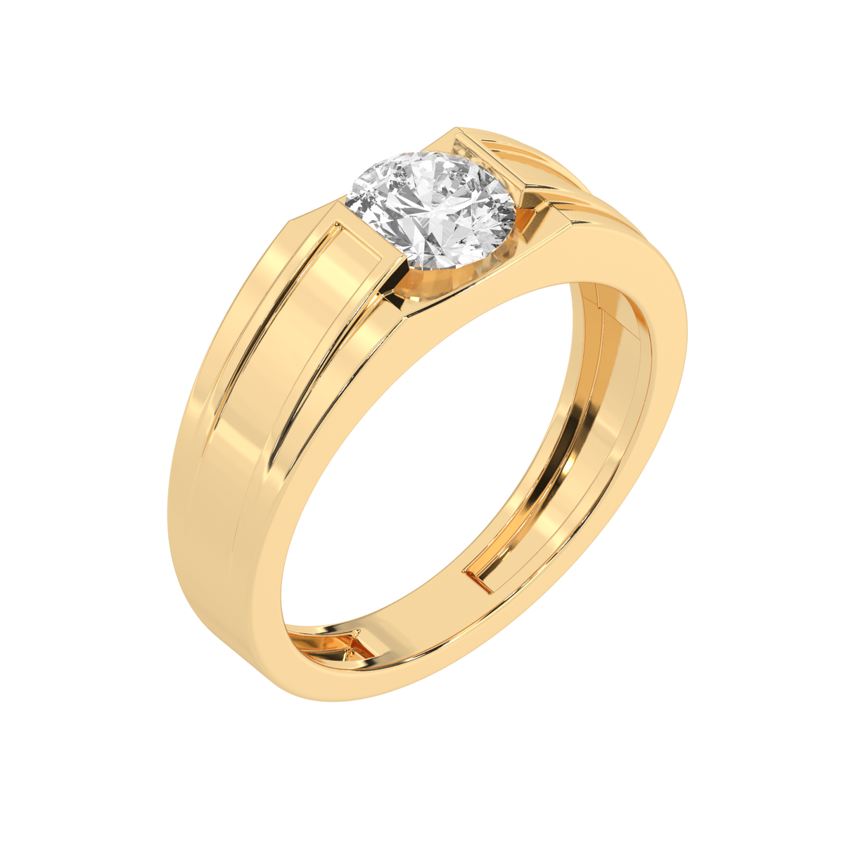 Lab Grown 90 pointer solitaire Gents ring