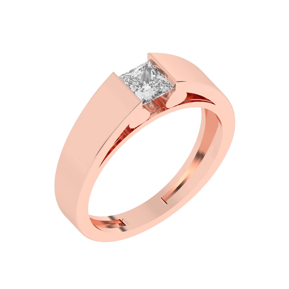 Lab Grown 50 pointer solitaire Gents Ring
