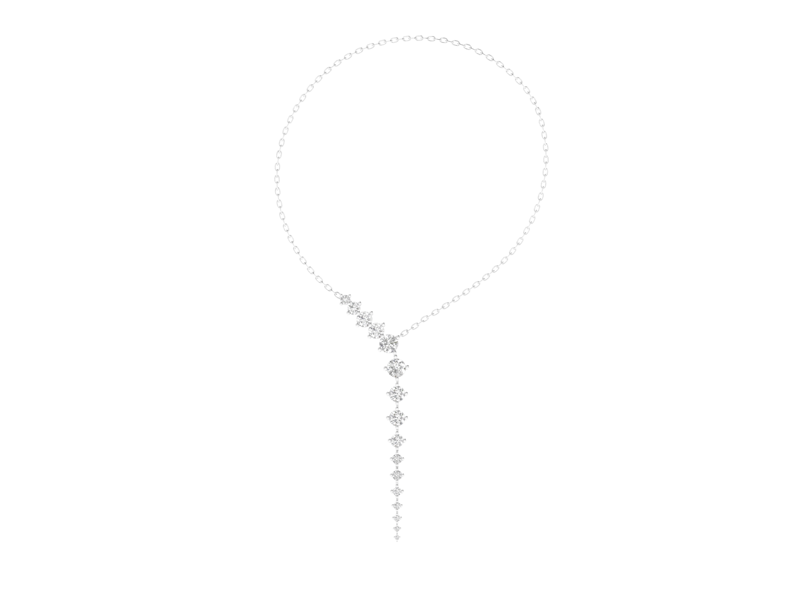 Lab Grown Graduating Necklace - White
