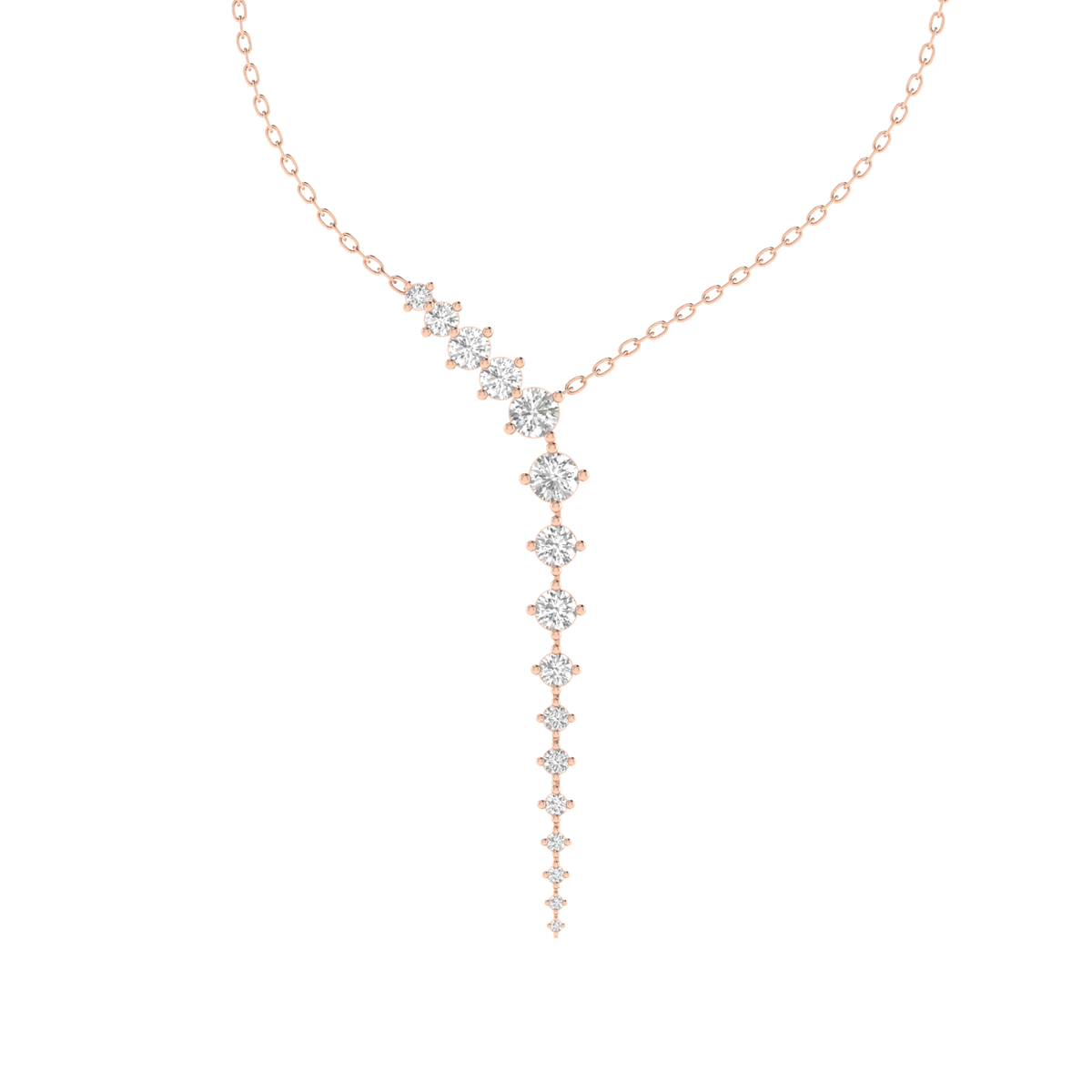 Lab Grown Graduating Necklace - Rose