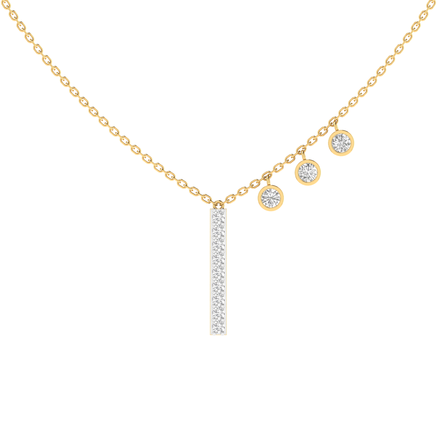 Lab Grown Modern charm necklace - Gold