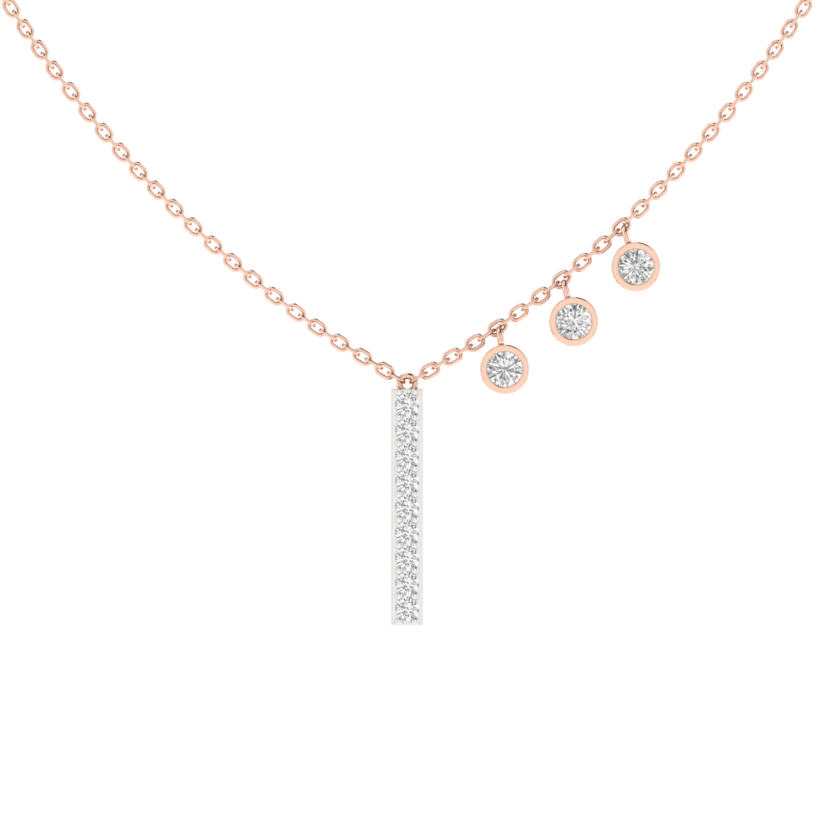 Lab Grown Modern charm necklace - Rose