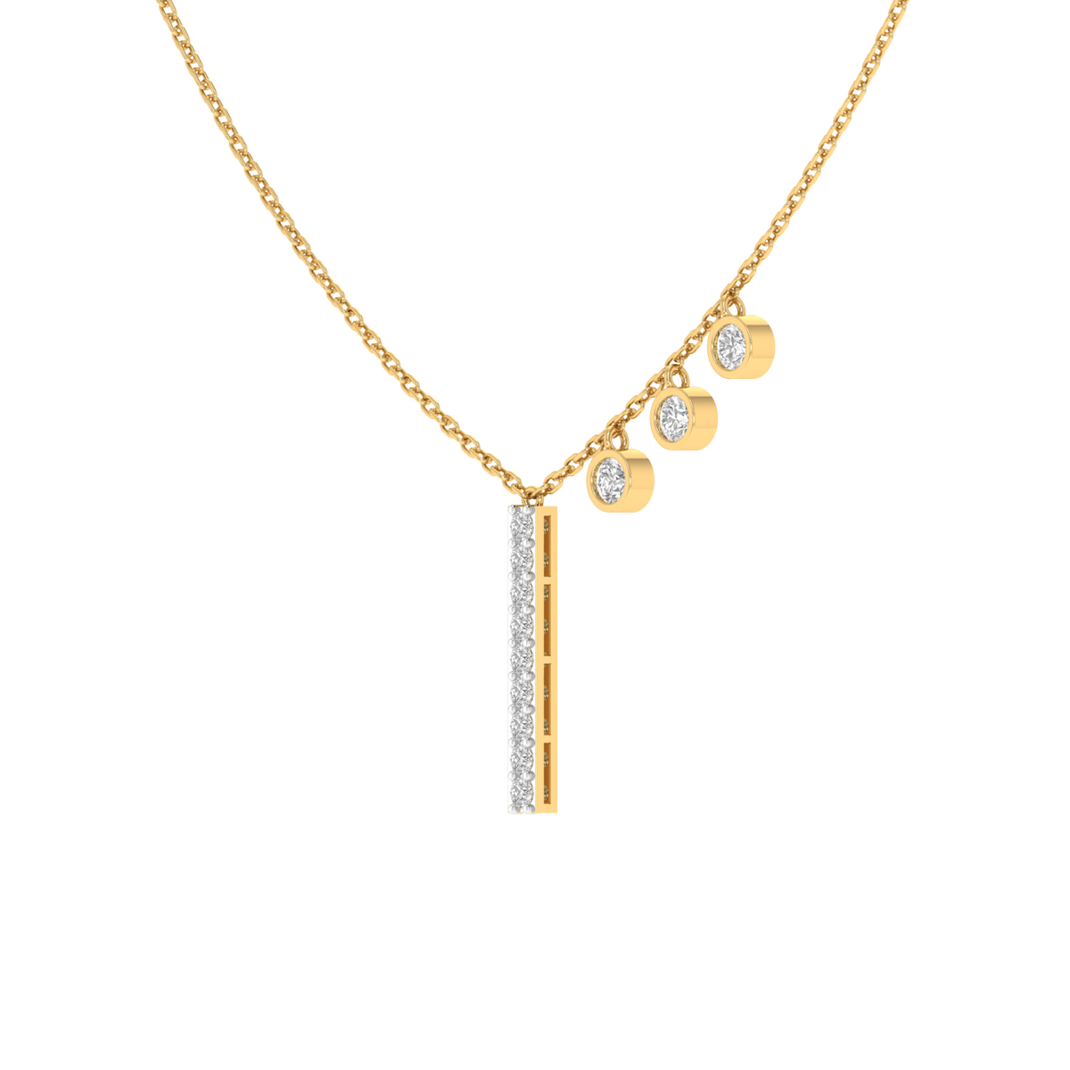 Lab Grown Modern charm necklace - Gold