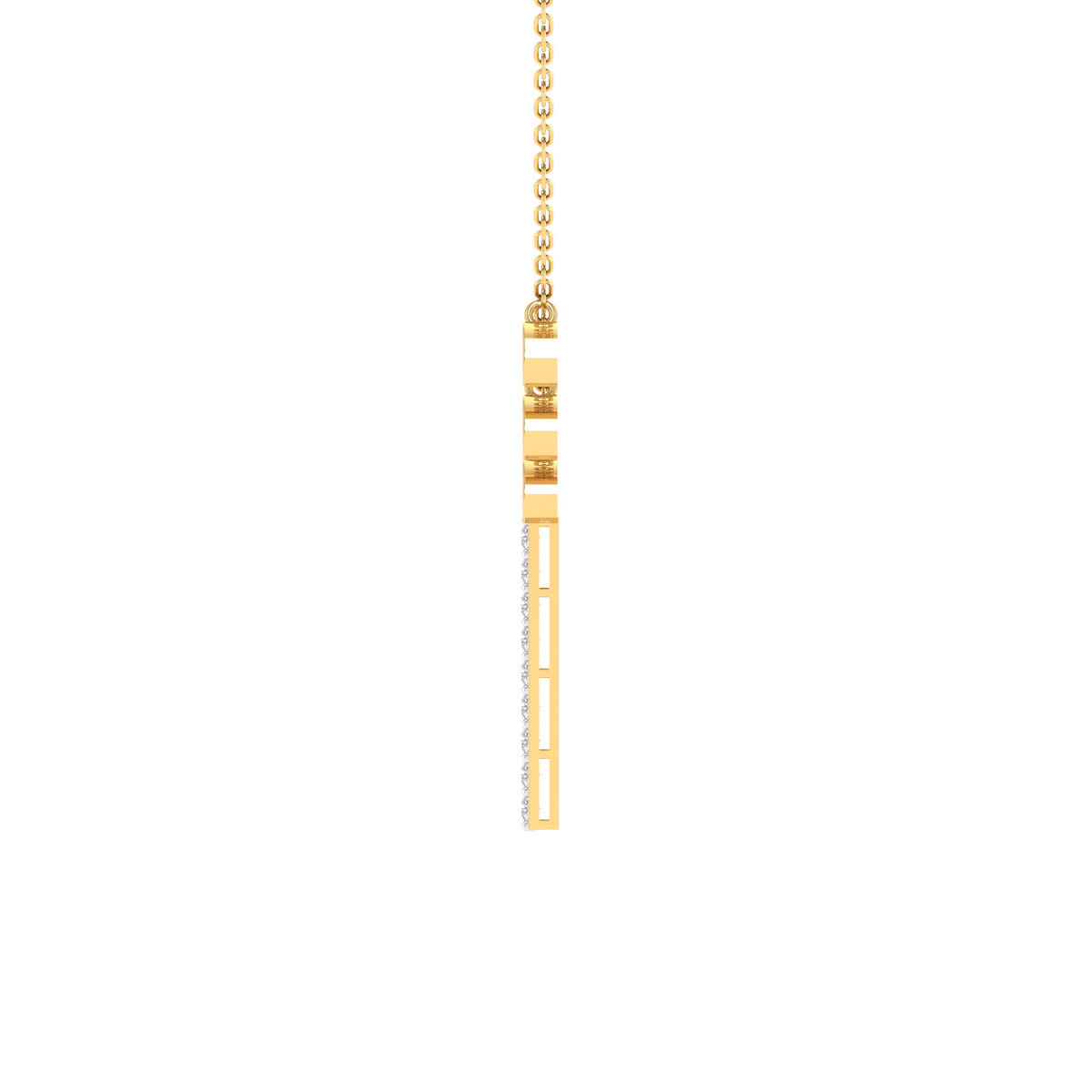 Lab Grown Modern charm necklace - Gold