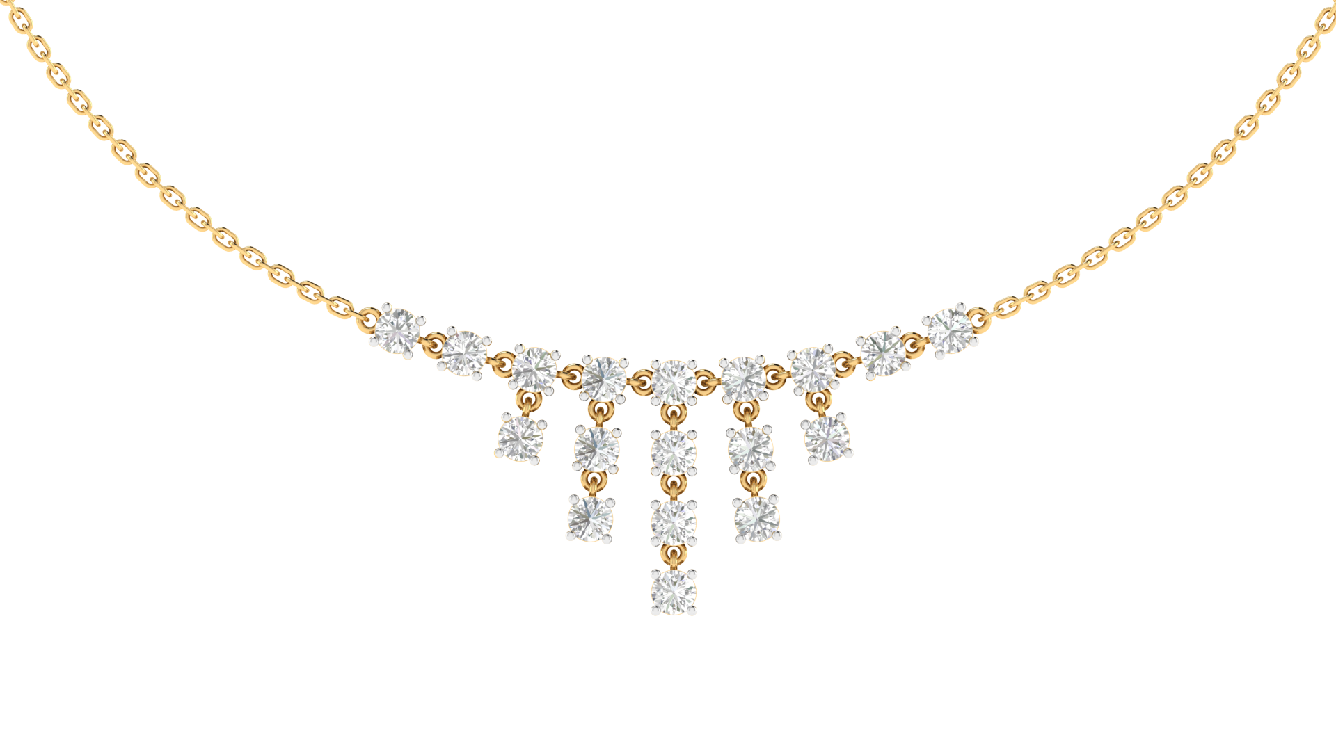 Lab Grown Classic 18 cents pyramid necklace - Gold