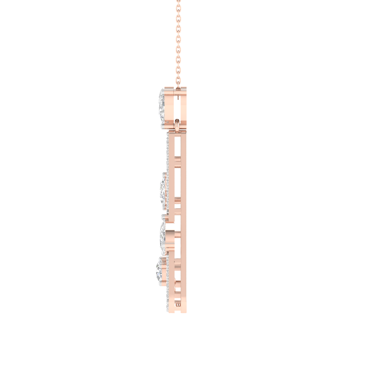Lab Grown triangle with pear pendant