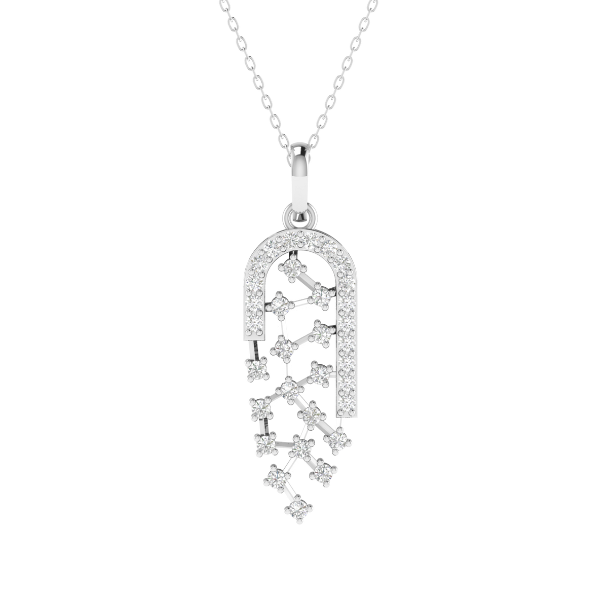 lab Grown clustered diamond pendant