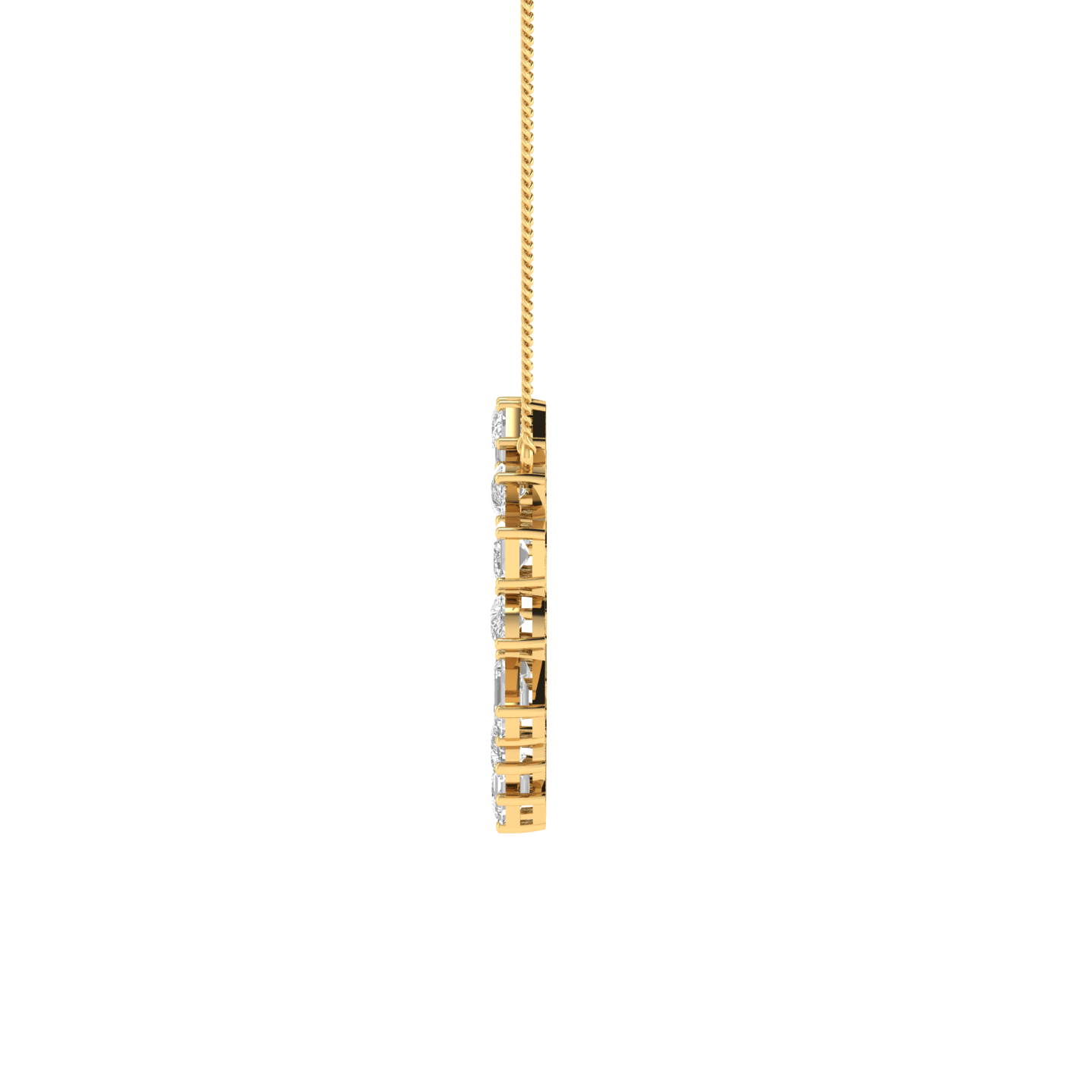 Lab Grown emerald pear pendant - Gold