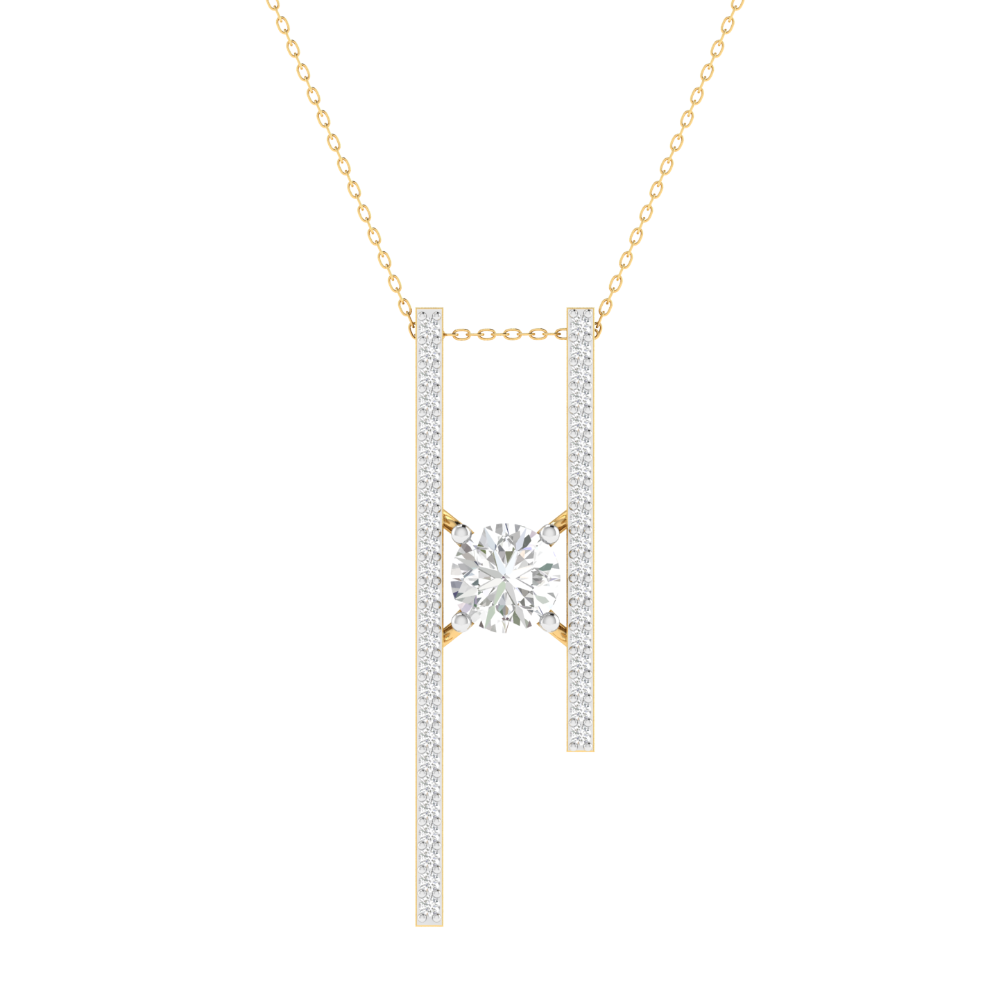 Lab Grown 1.50 carat heart solitaire pendant - Gold