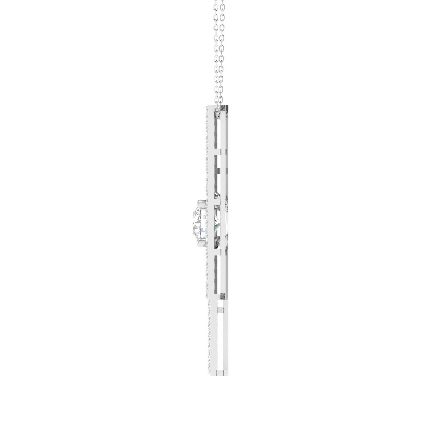 Lab Grown 1.50 carat heart solitaire pendant - White