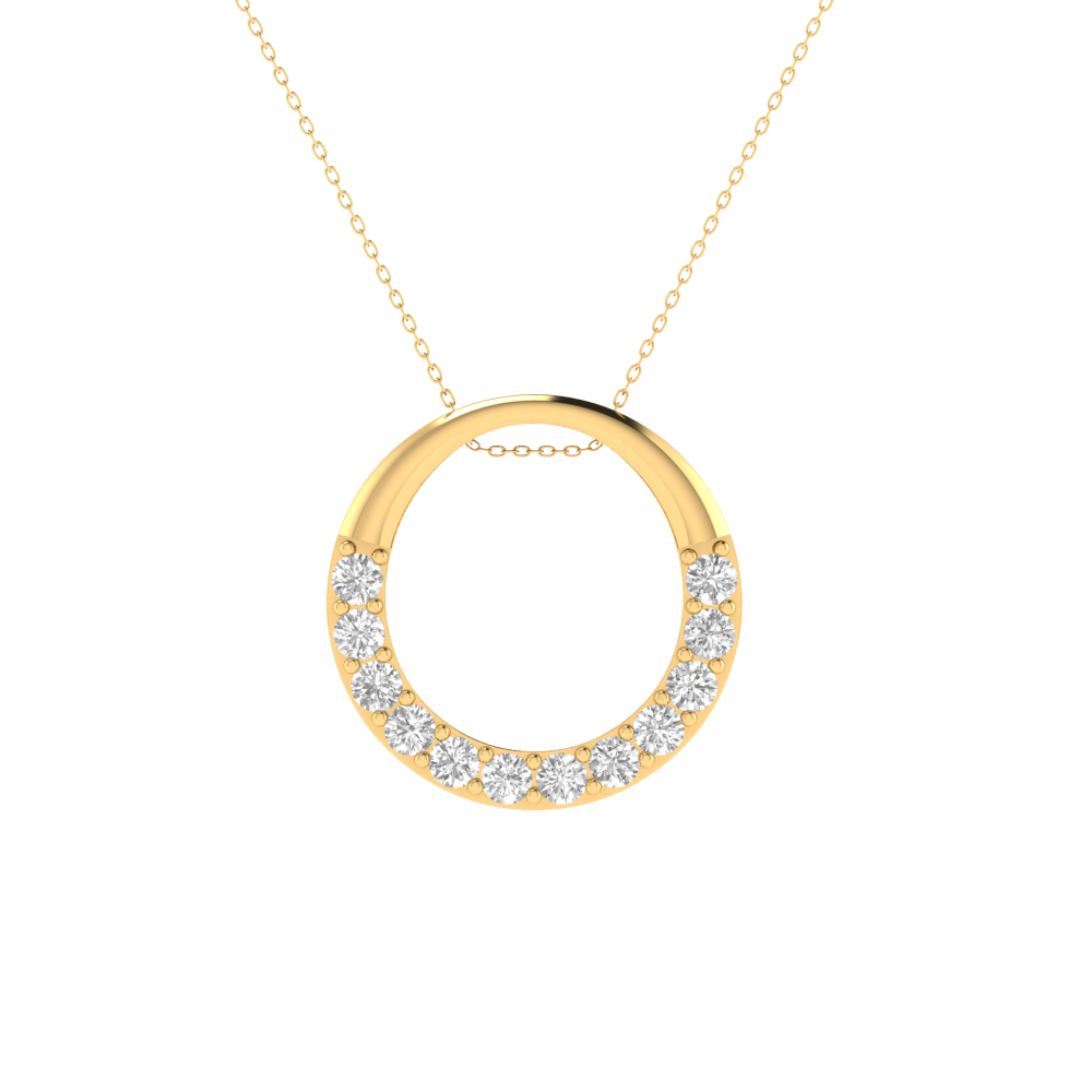 Lab Grown simple pendant - Gold