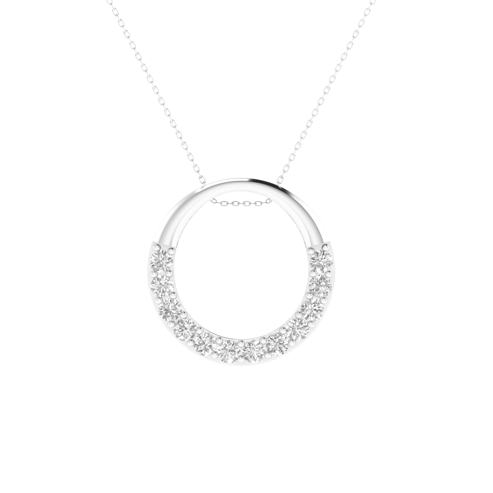Lab Grown simple pendant - White