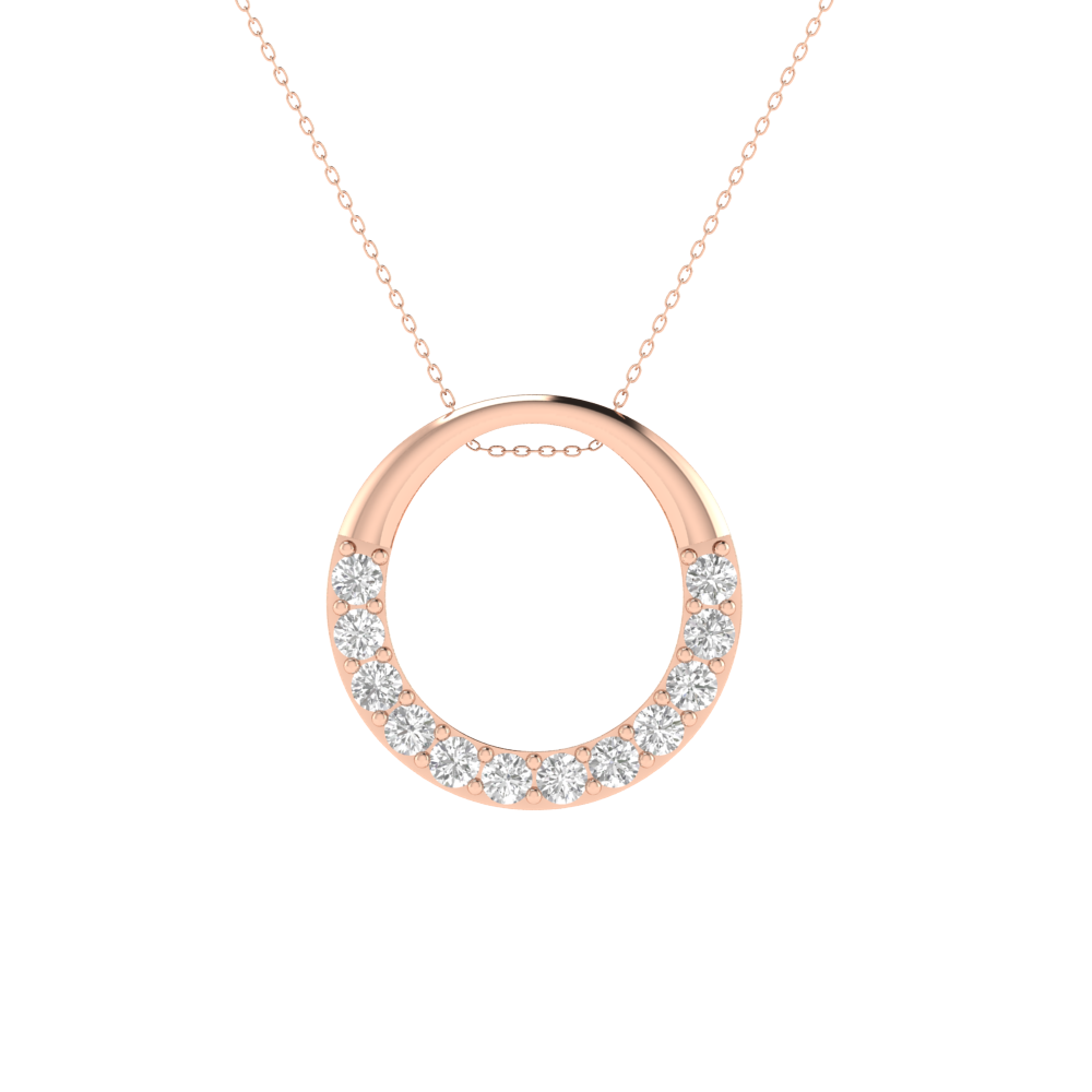 Lab Grown simple pendant - Rose