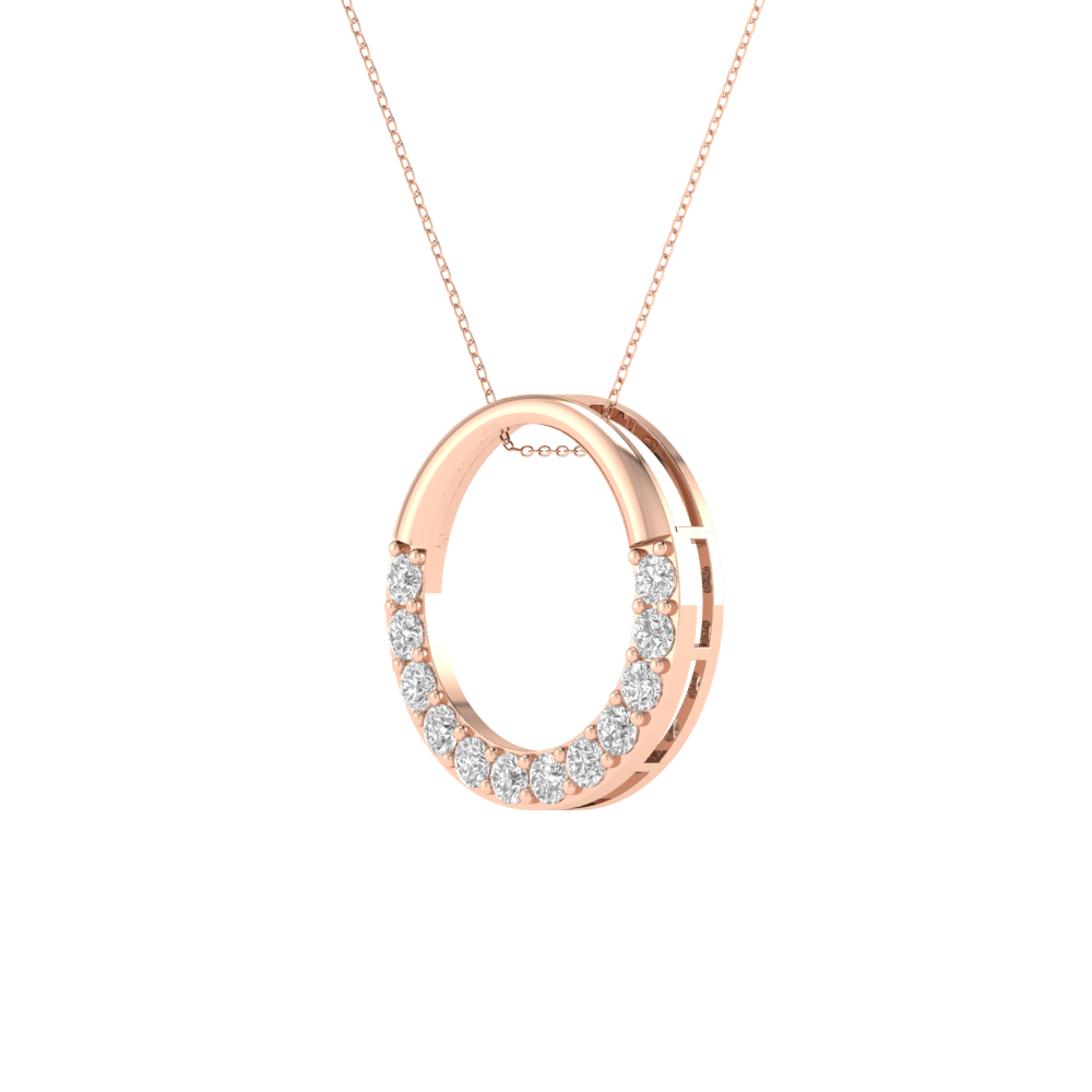 Lab Grown simple pendant - Rose