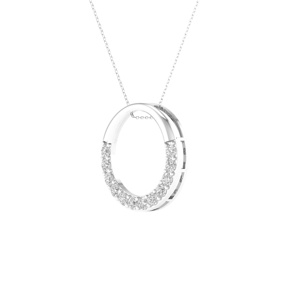 Lab Grown simple pendant - White
