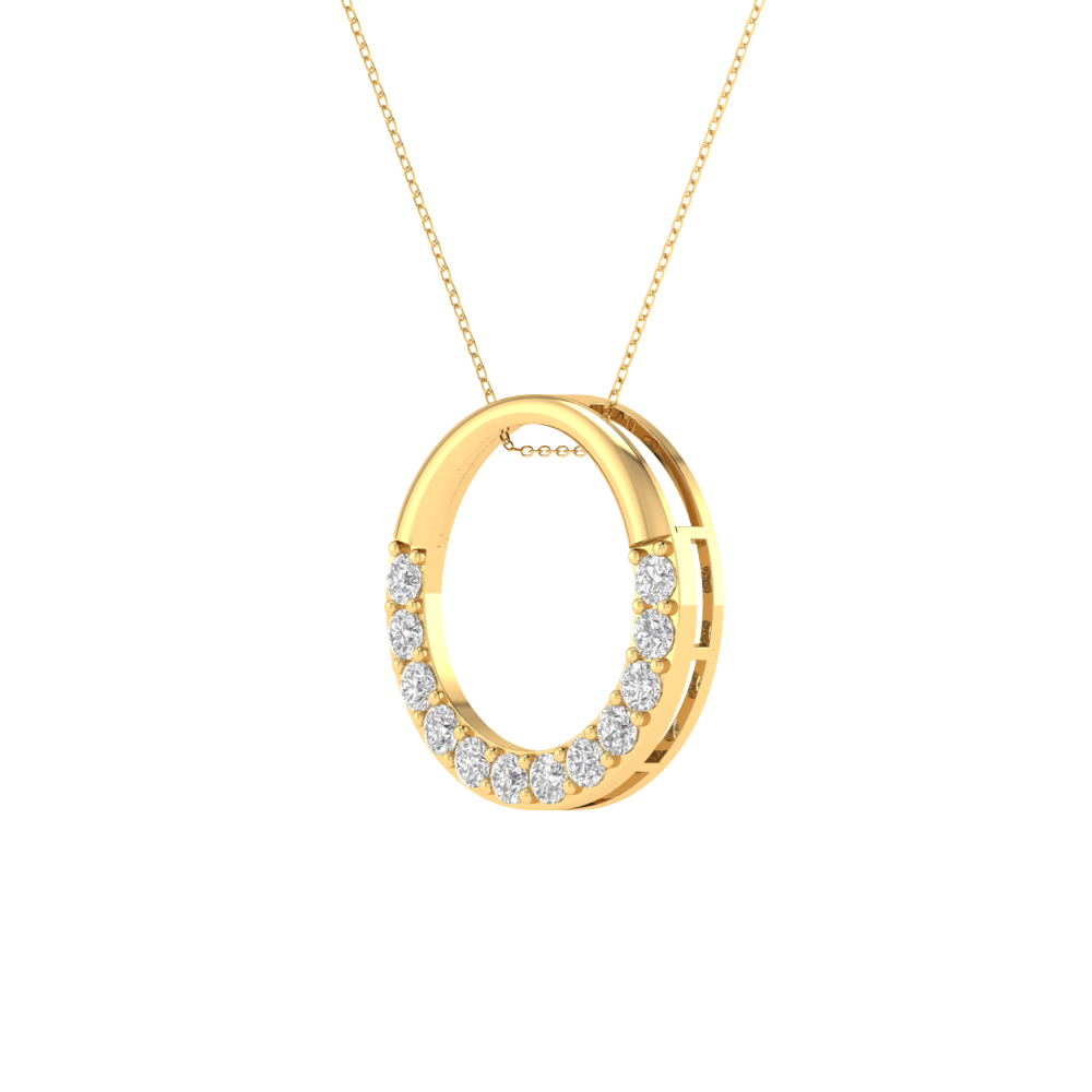 Lab Grown simple pendant - Gold