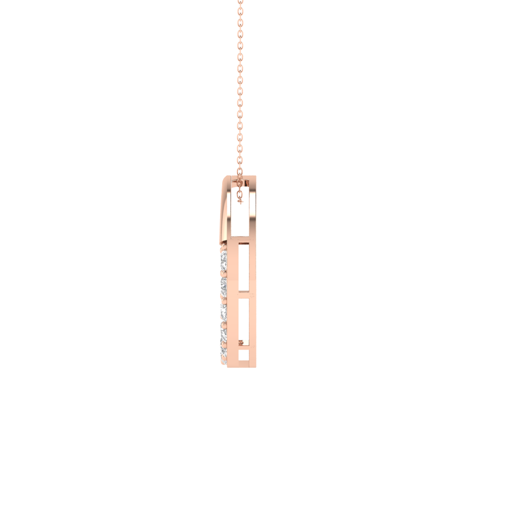 Lab Grown simple pendant - Rose