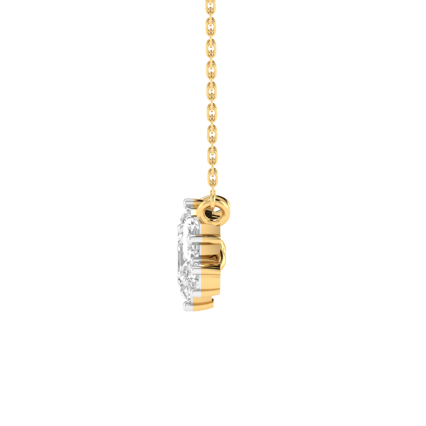 Lab Grown emerald round pendant - Gold