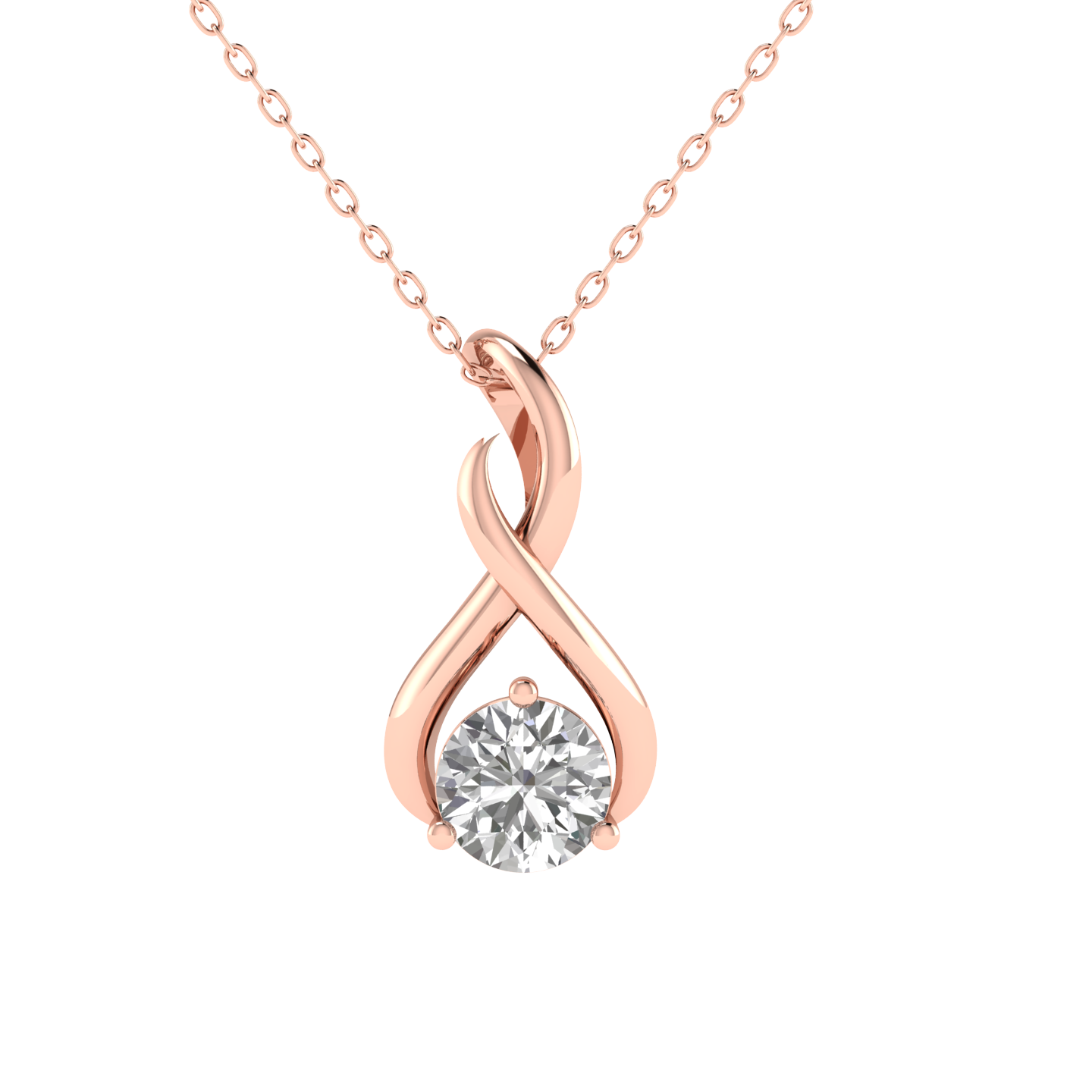 Lab Grown Classic solitaire pendant - Rose