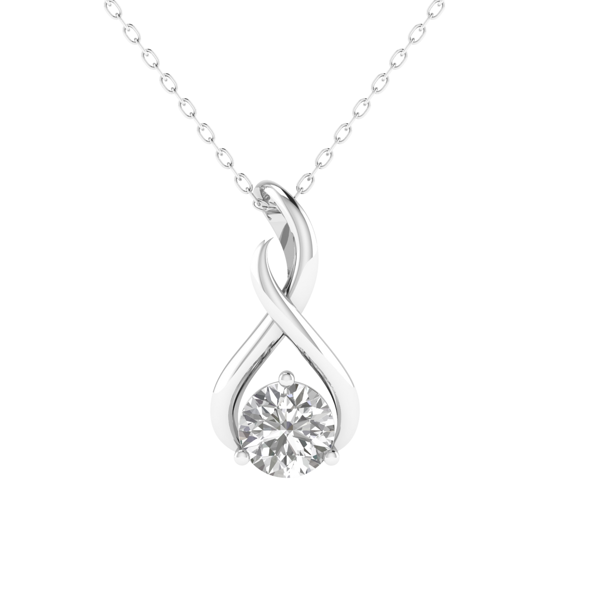 Lab Grown Classic solitaire pendant - White