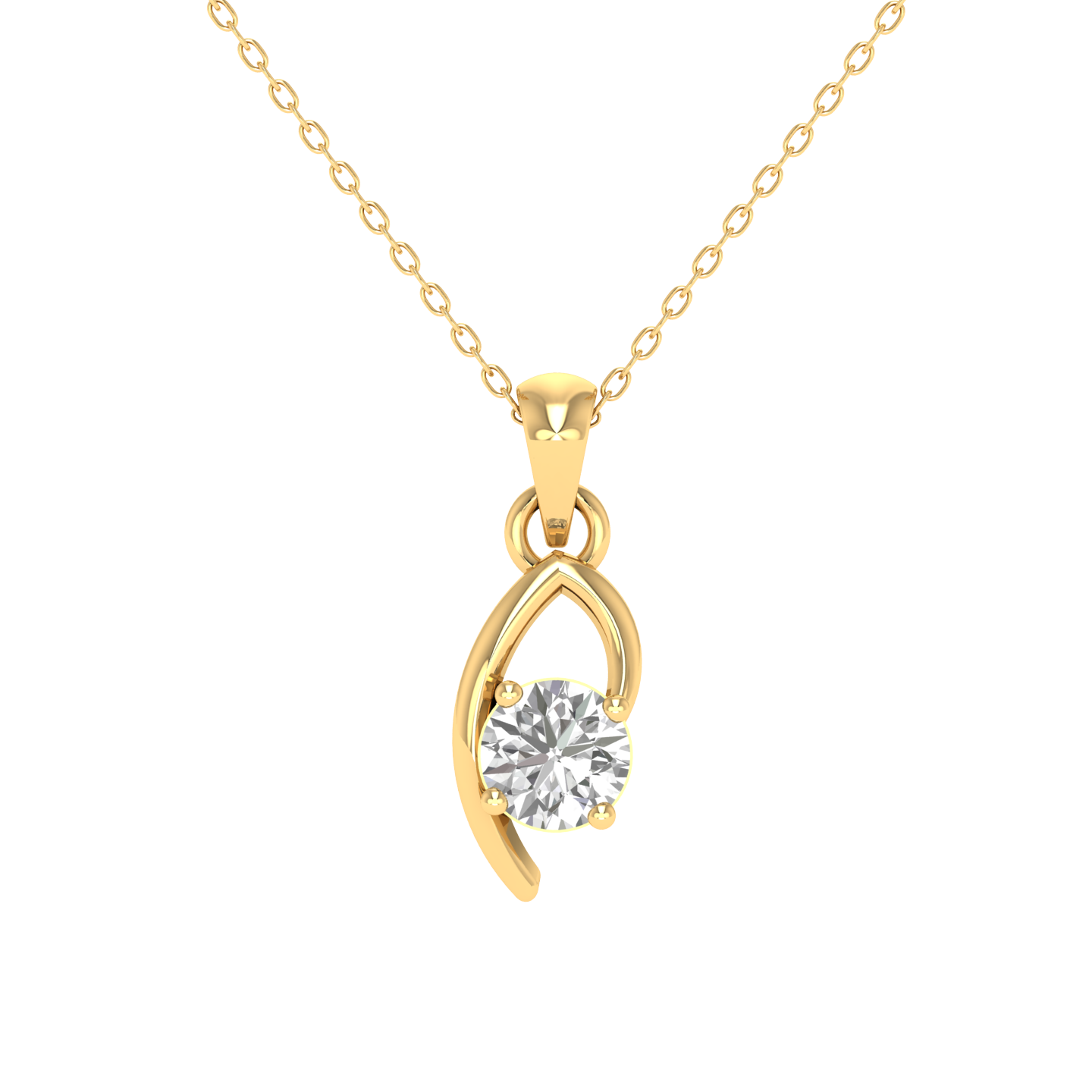 Lab Grown 50 pointer pendant - Gold
