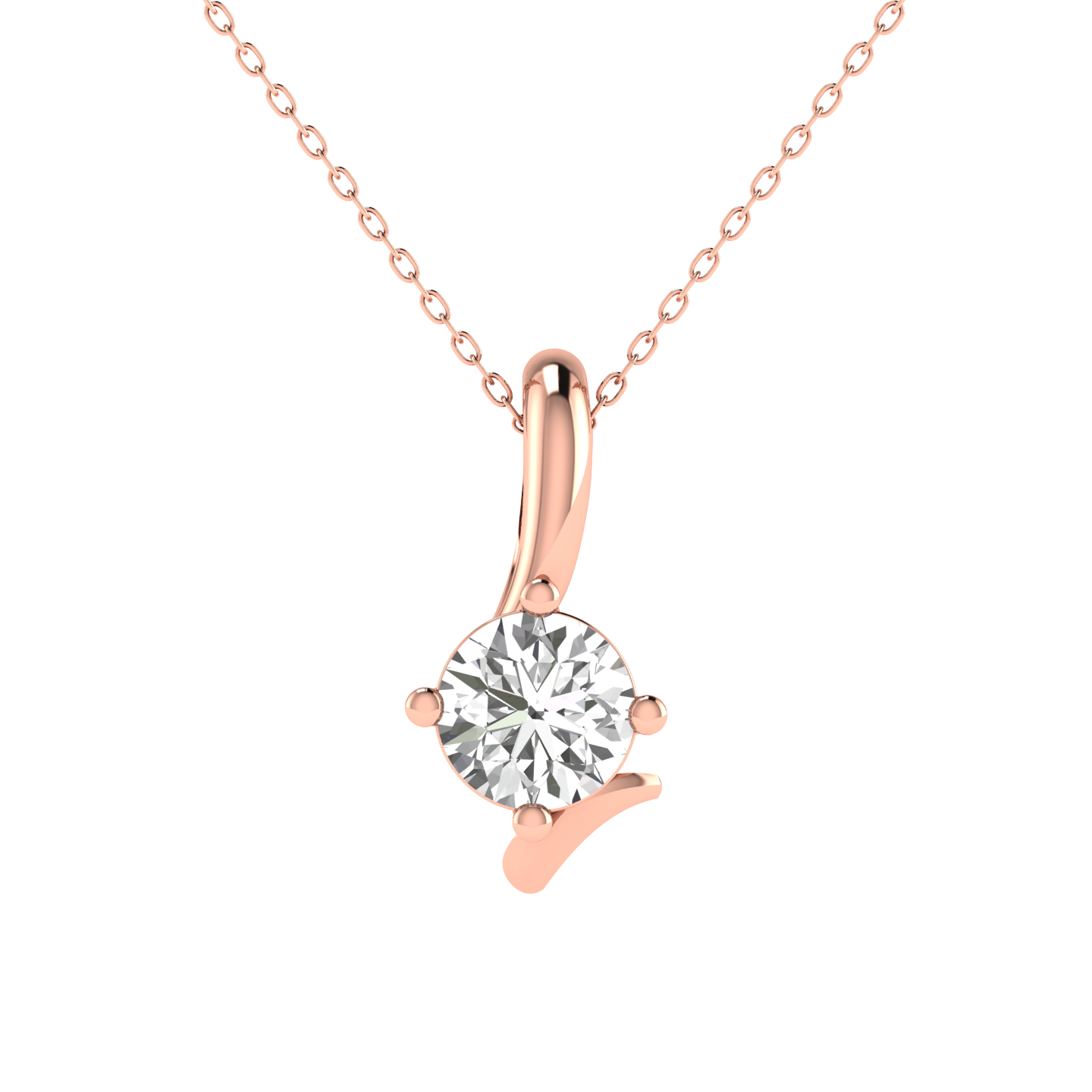 Lab Grown 70 pointer solitaire pendant - Rose