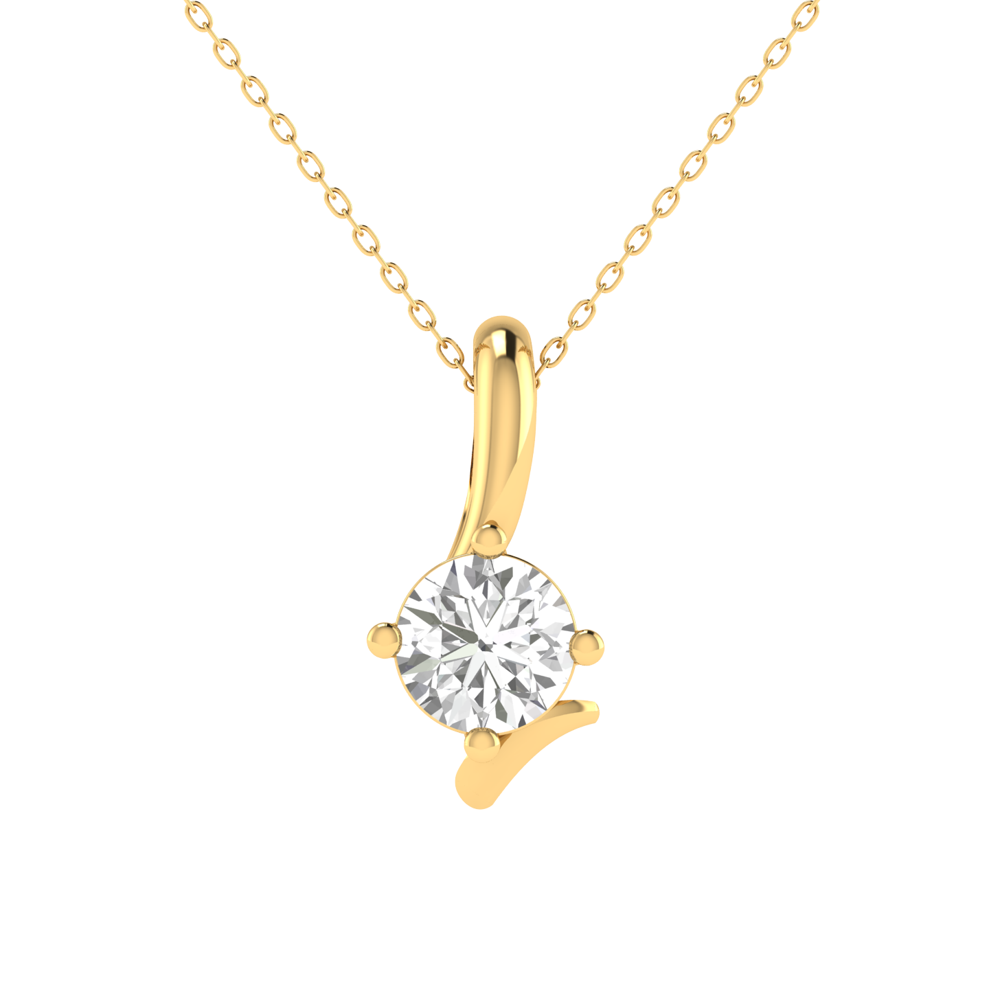 Lab Grown 70 pointer solitaire pendant - Gold