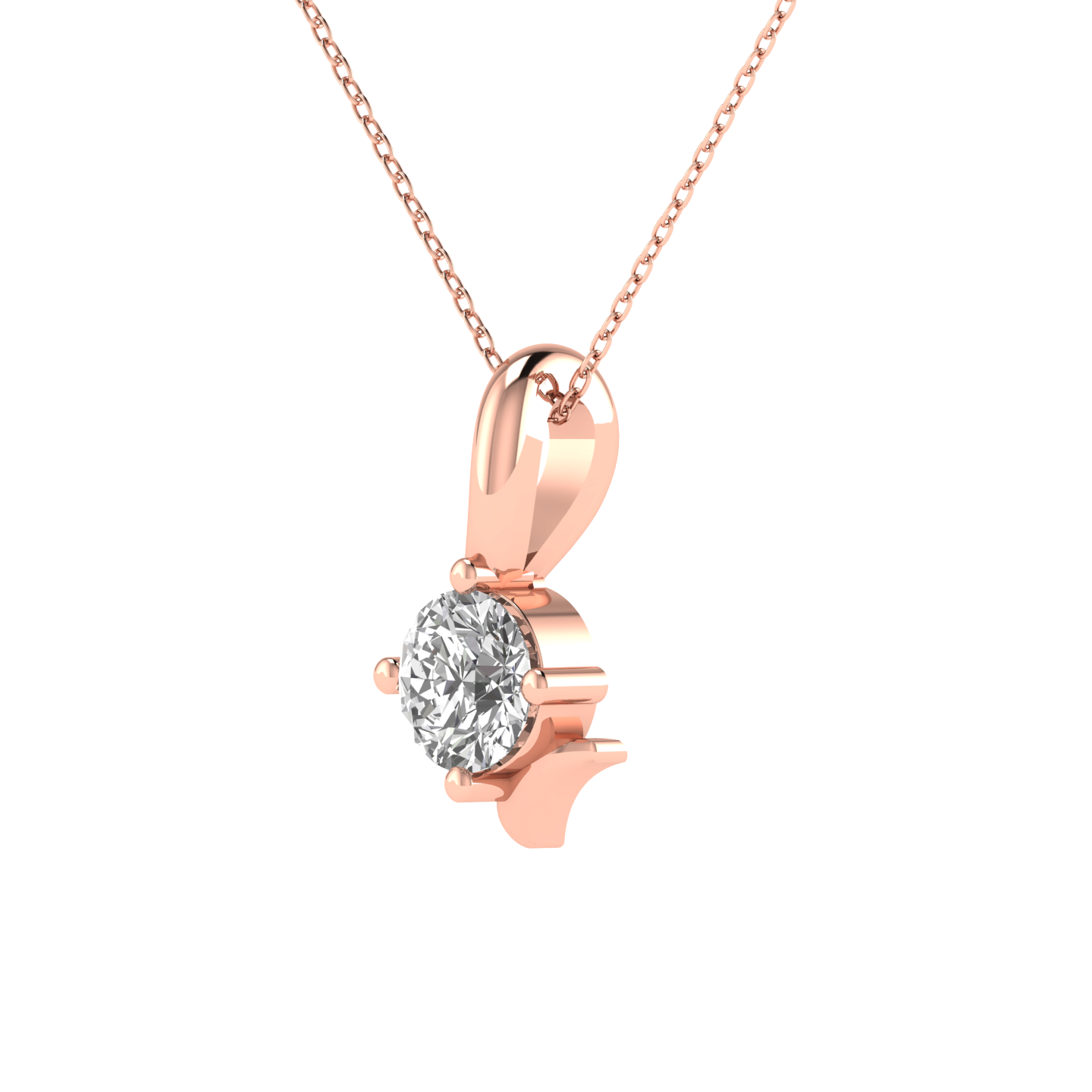 Lab Grown 70 pointer solitaire pendant - Rose