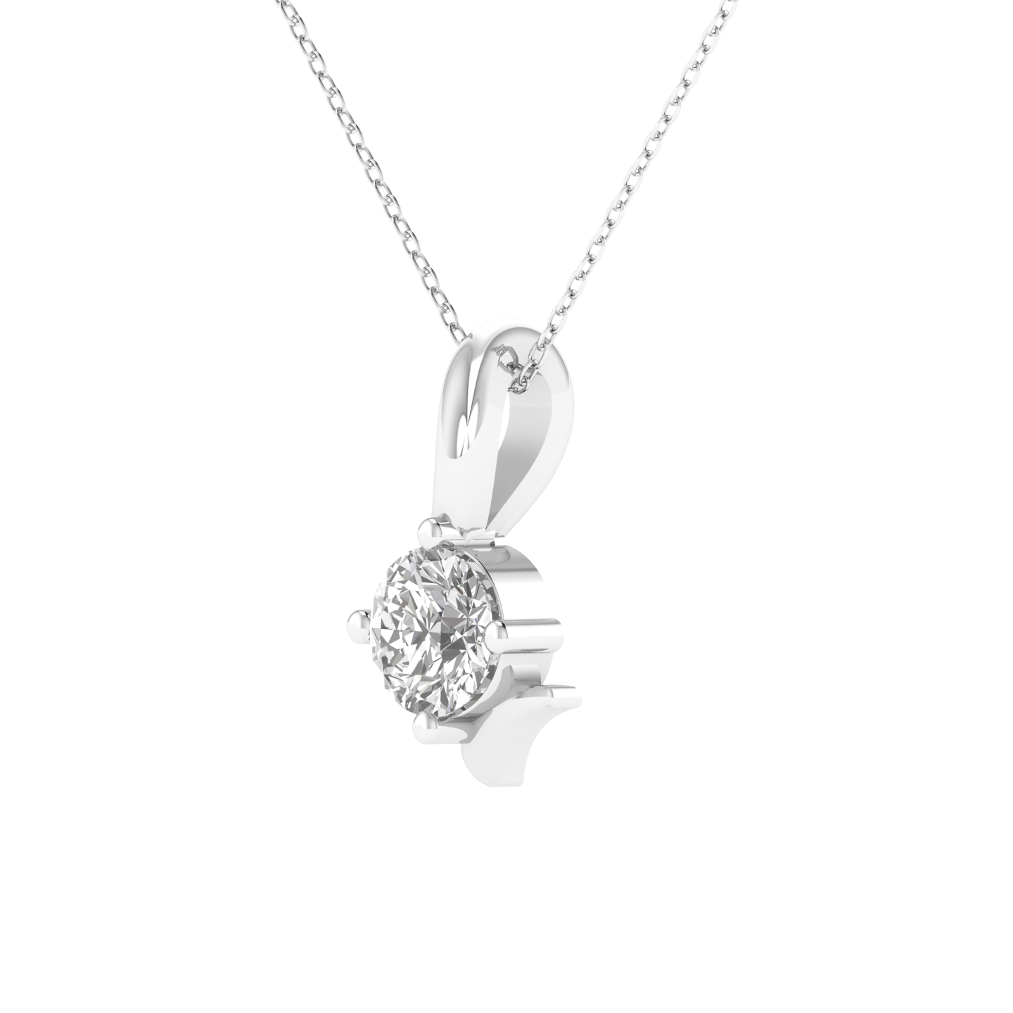 Lab Grown 70 pointer solitaire pendant - White