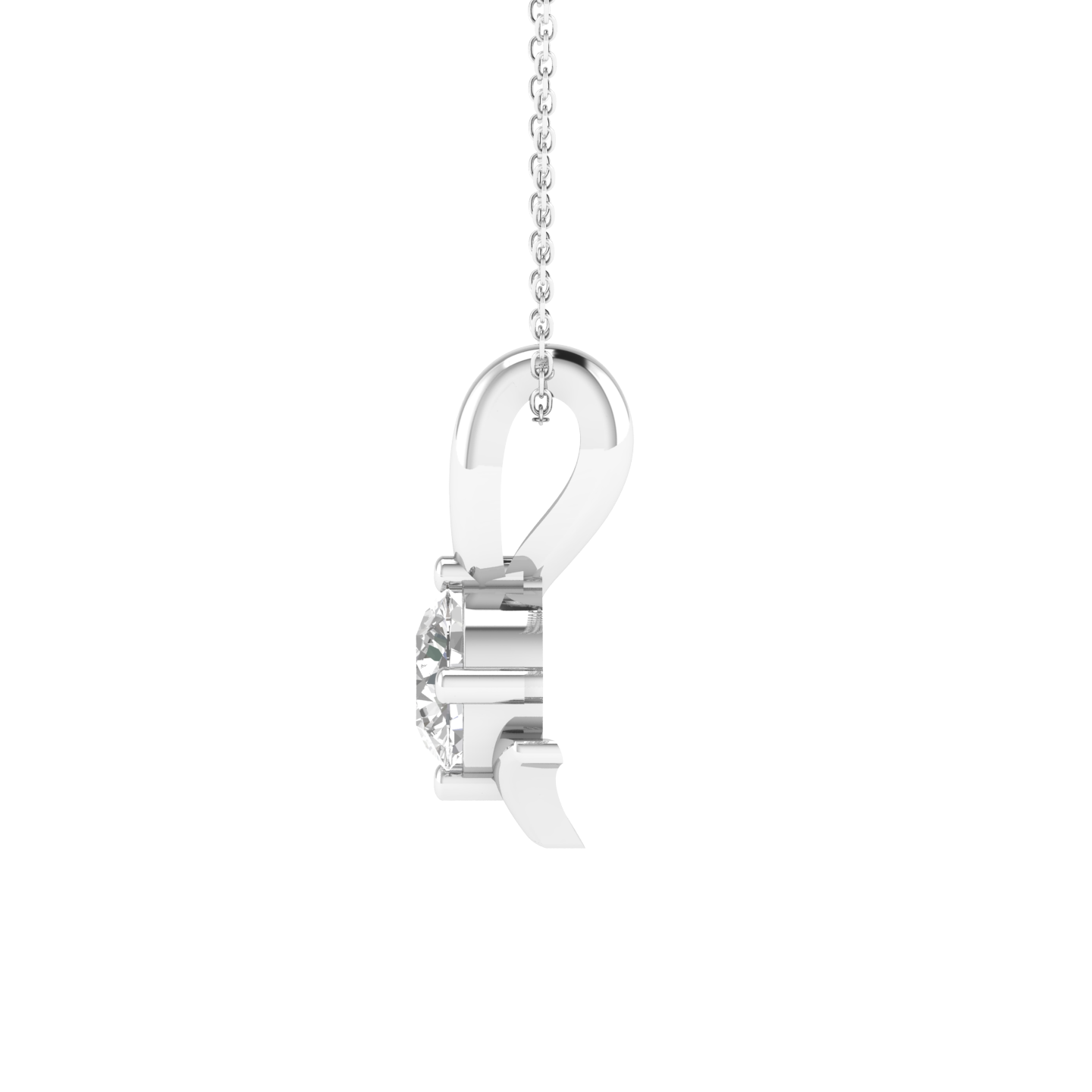 Lab Grown 70 pointer solitaire pendant - White