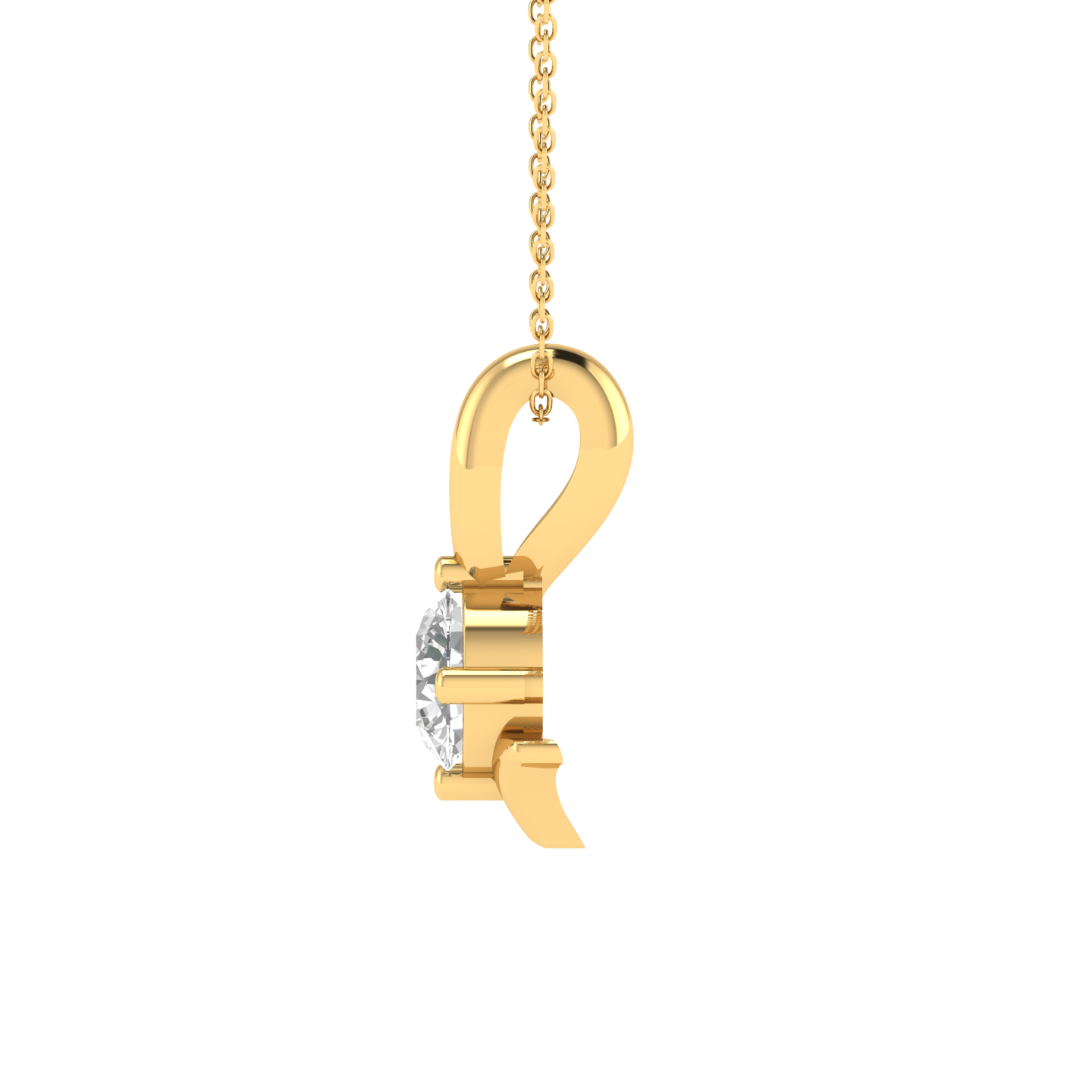 Lab Grown 70 pointer solitaire pendant - Gold