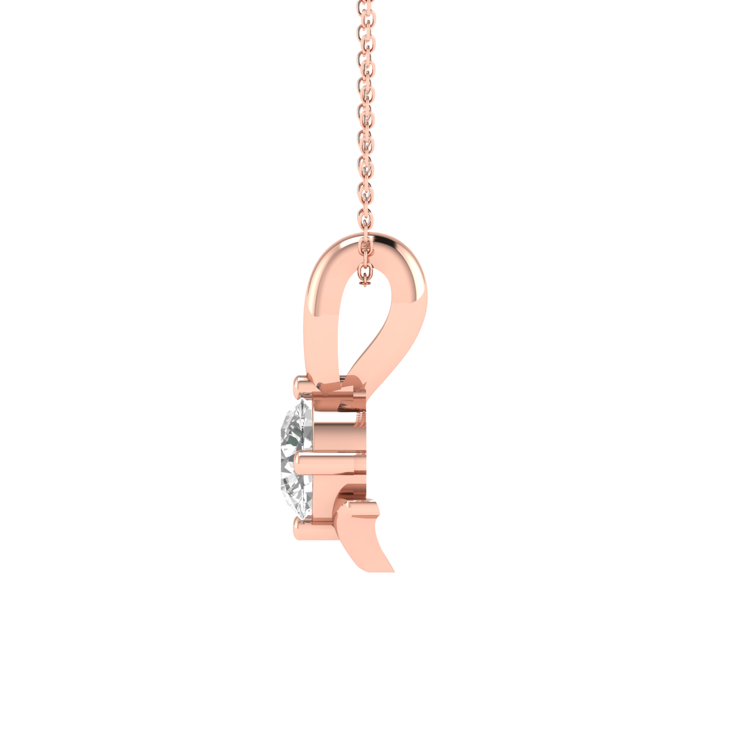 Lab Grown 70 pointer solitaire pendant - Rose