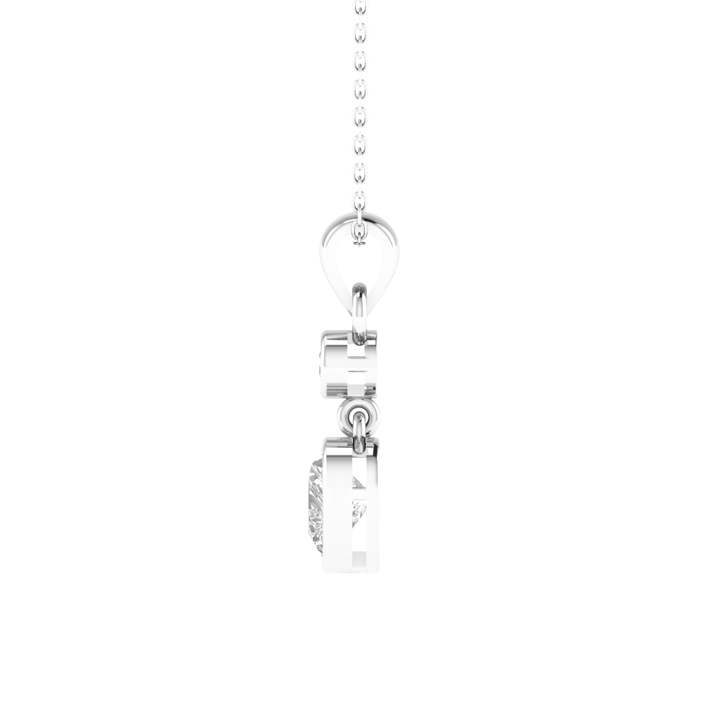Lab Grown heart solitaire pendant - White