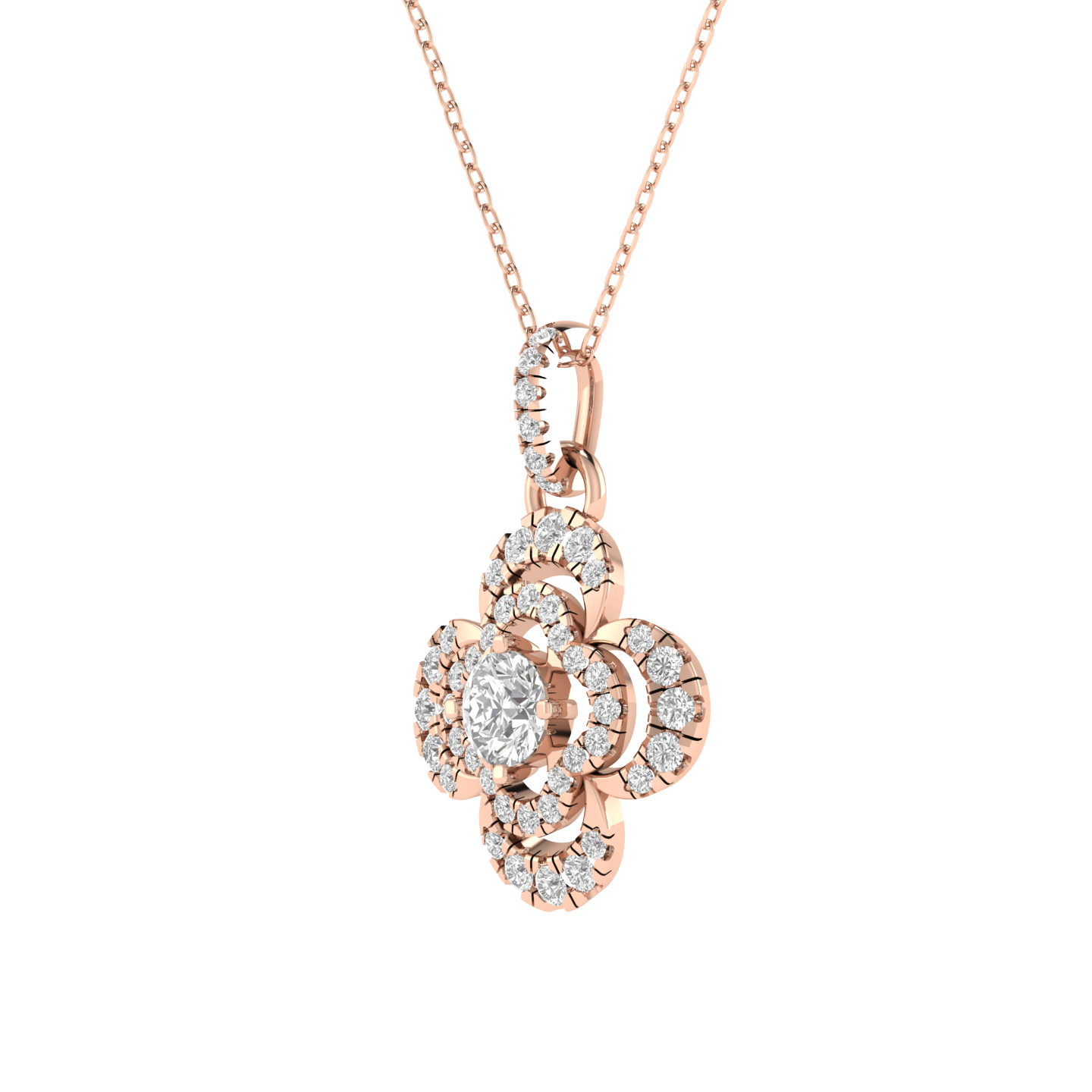 Lab Grown flower pendant - Rose