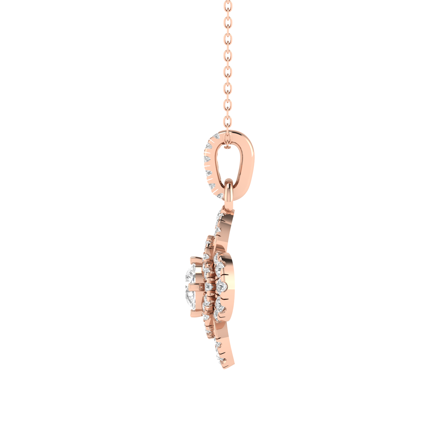 Lab Grown flower pendant - Rose