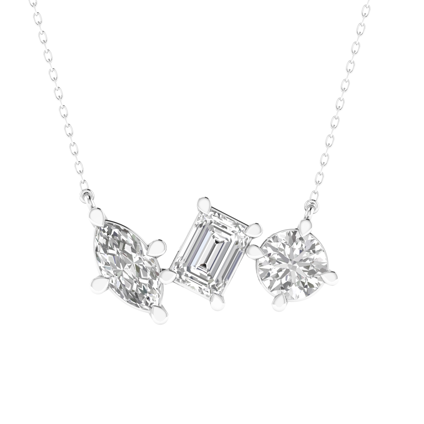Labd Grown 3 shape pendant - White