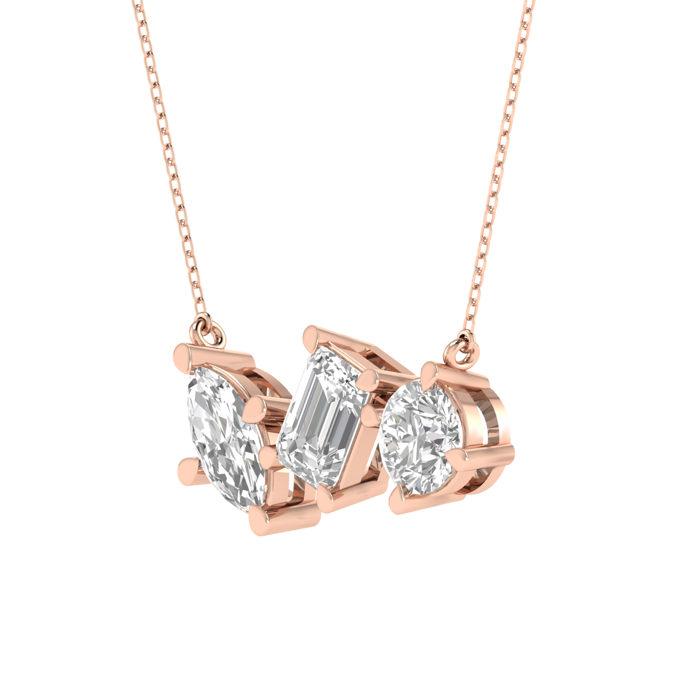 Labd Grown 3 shape pendant - Rose