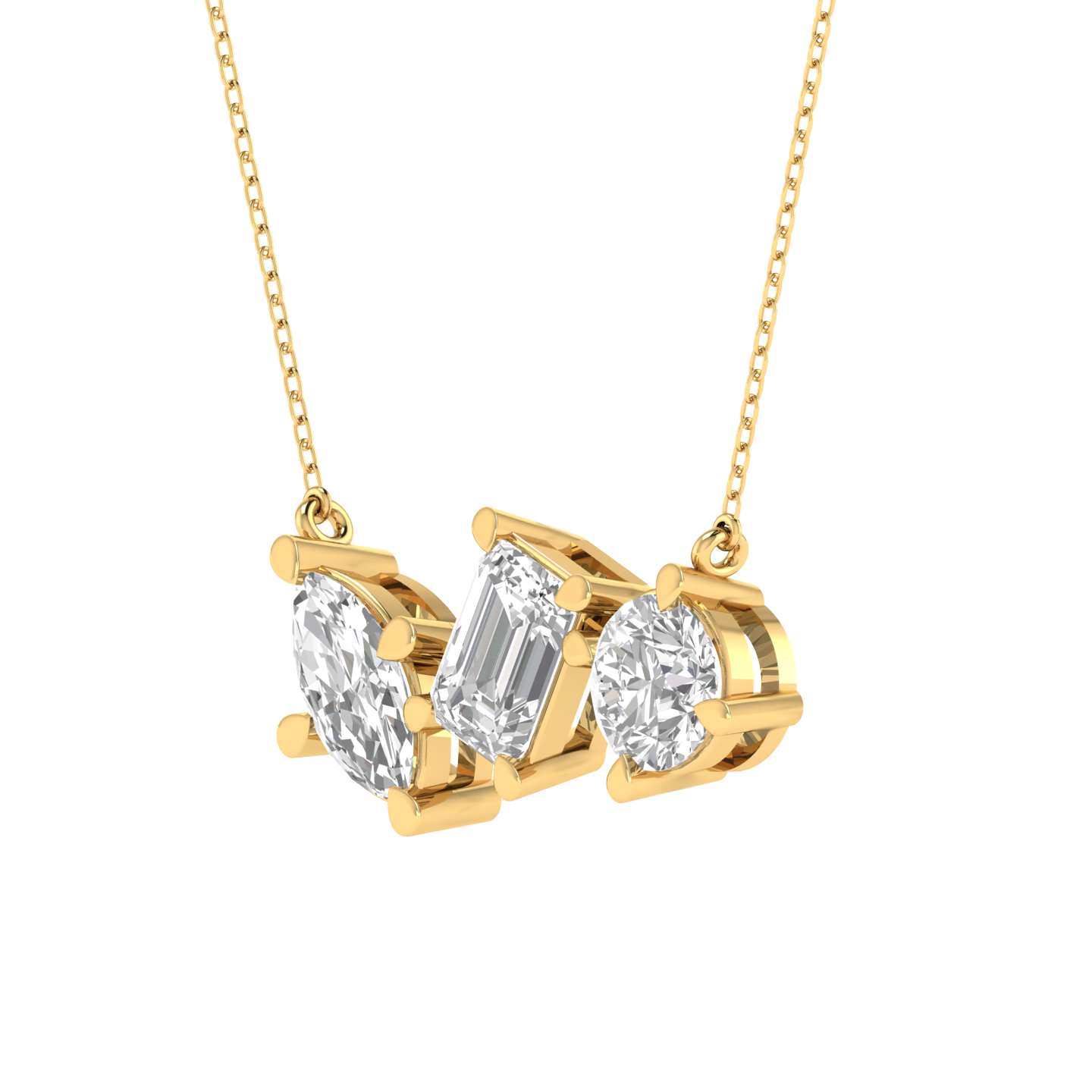 Labd Grown 3 shape pendant - Gold