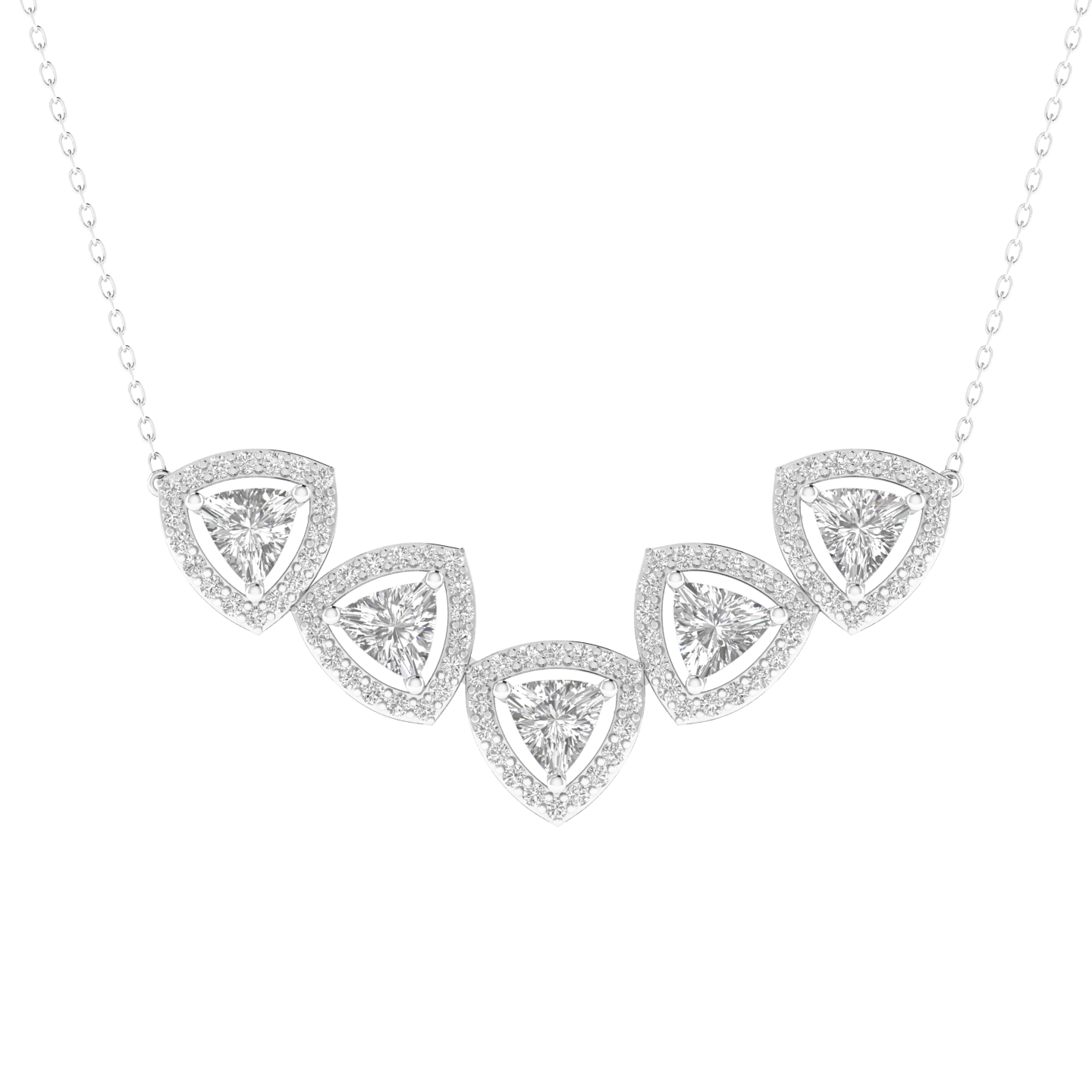 Lab Grown halo 5 trillion pendant - White